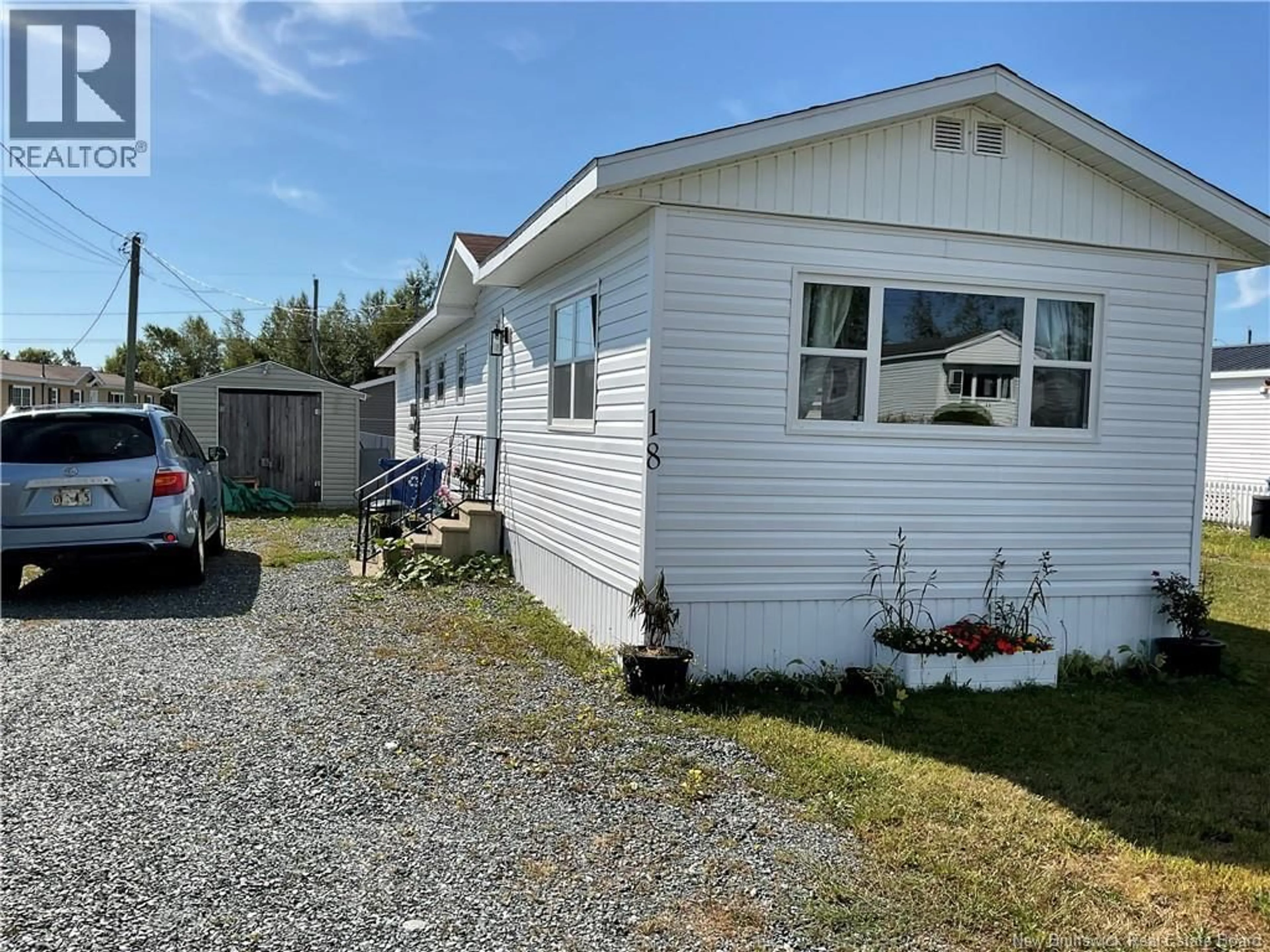 Home with vinyl exterior material, street for 18 VIEW LANE, Jacksonville New Brunswick E7M0A5