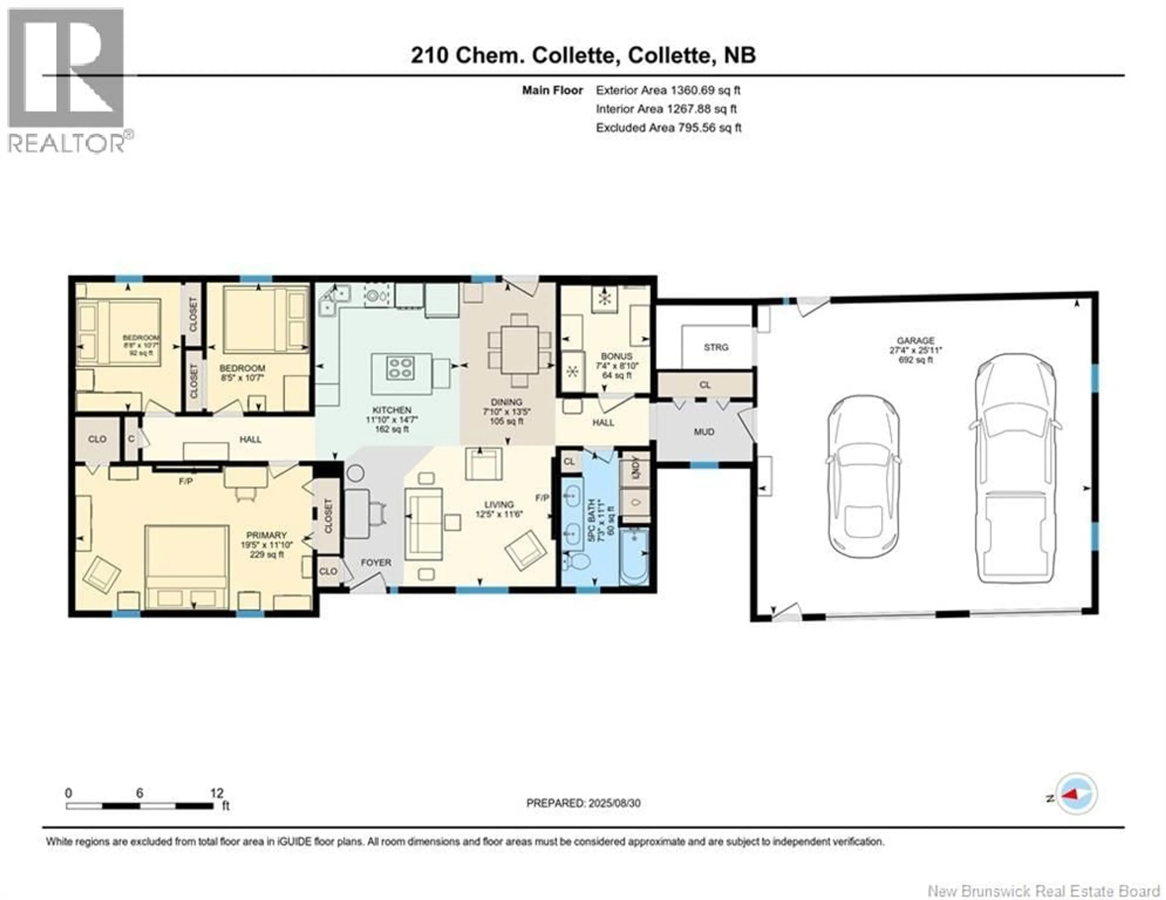 Floor plan for 210 COLLETTE STREET, Collette New Brunswick E4Y1J5