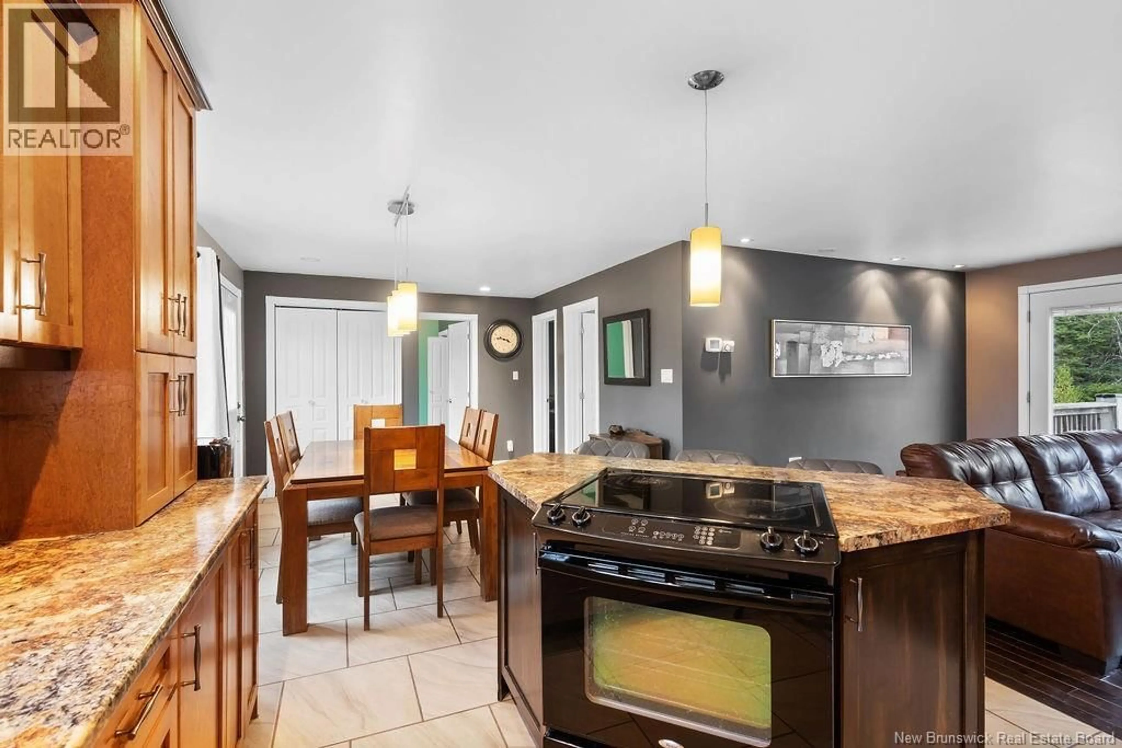 Open concept kitchen, ceramic/tile floor for 412 CH SAPIN COURT, Rogersville New Brunswick E4Y1V4
