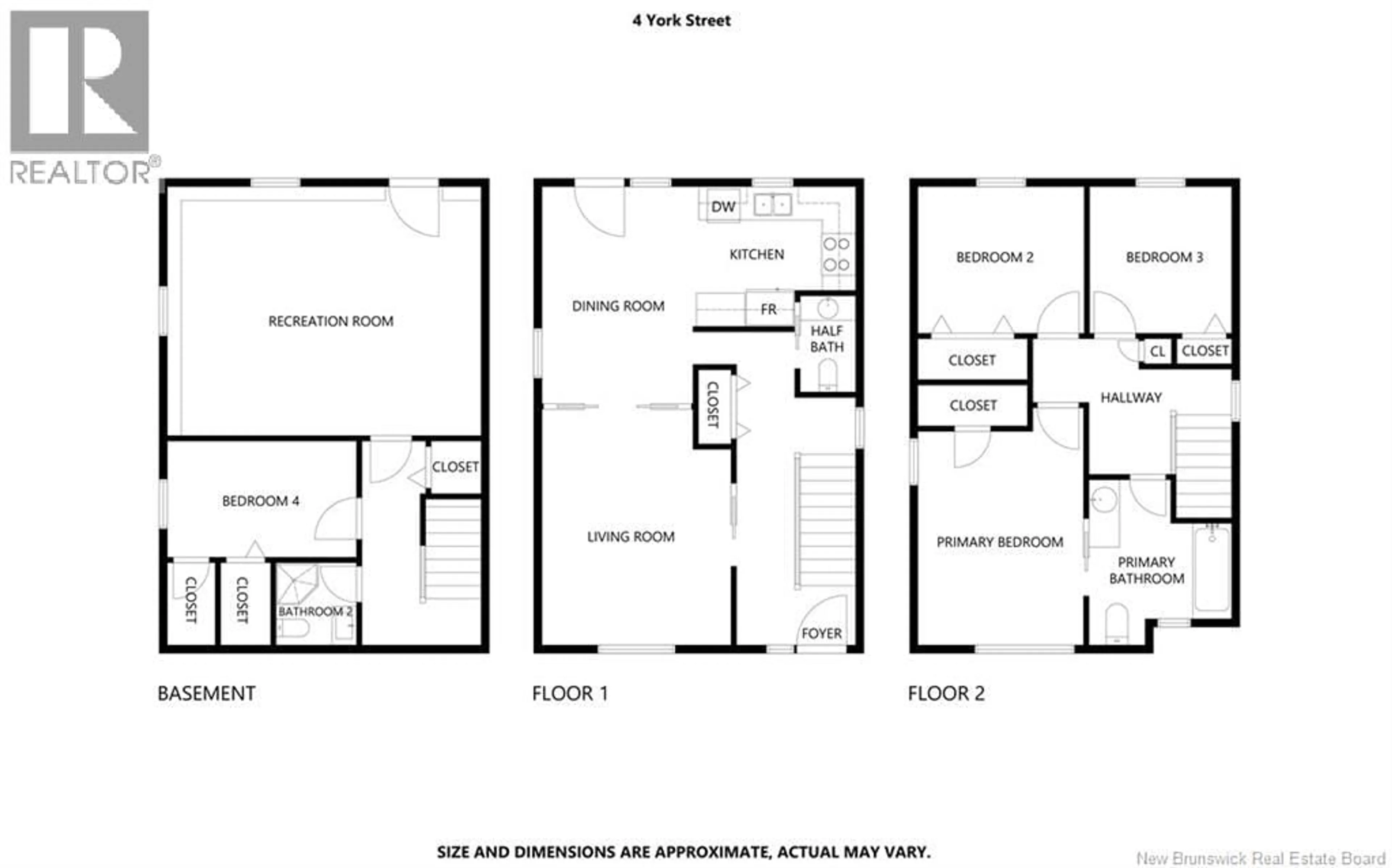 Floor plan for 4 YORK STREET, Saint John New Brunswick E2J3E9
