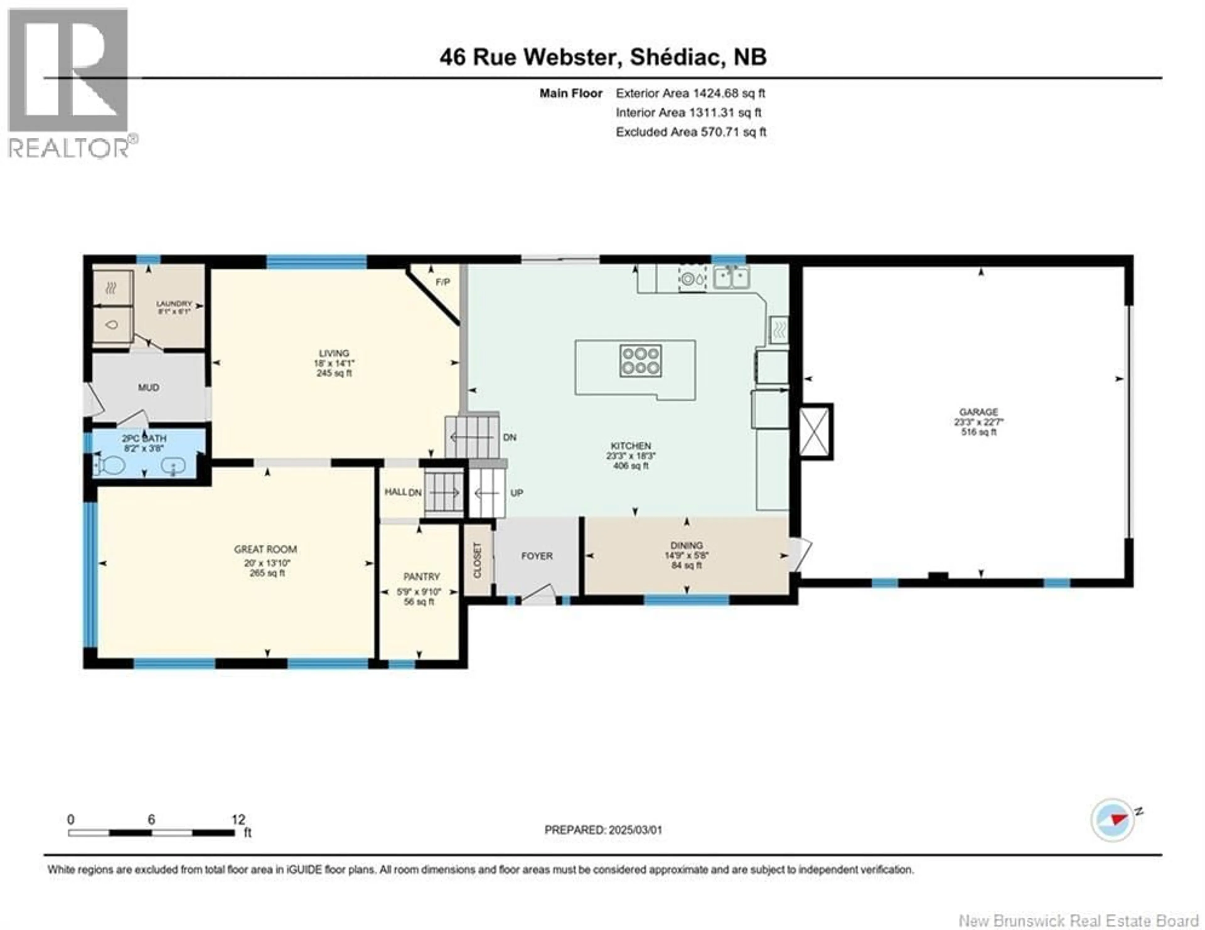 Floor plan for 46 WEBSTER STREET, Shediac New Brunswick E4P2X3