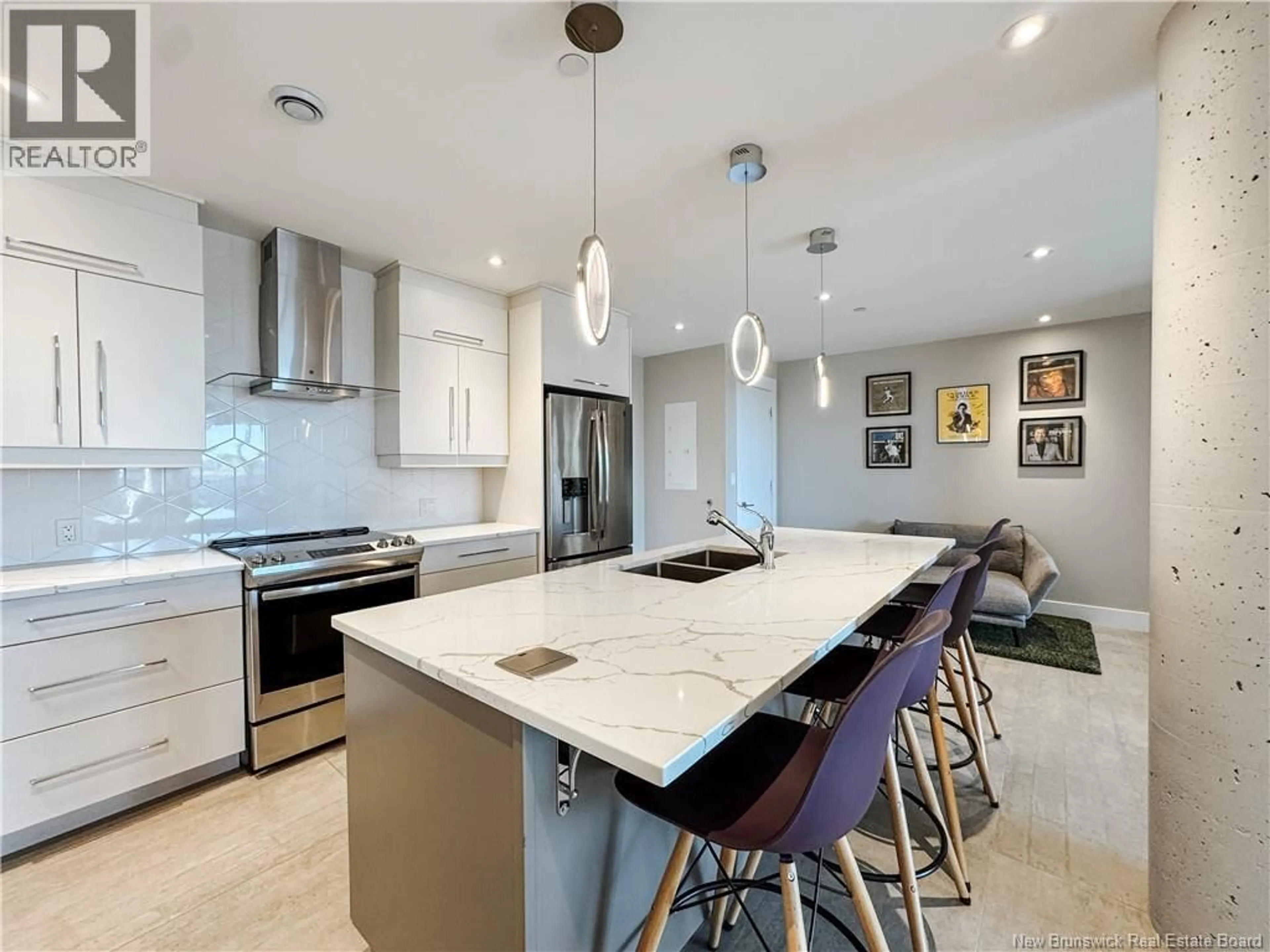 Contemporary kitchen, ceramic/tile floor for 712 - 55 QUEEN STREET, Moncton New Brunswick E1C1K2