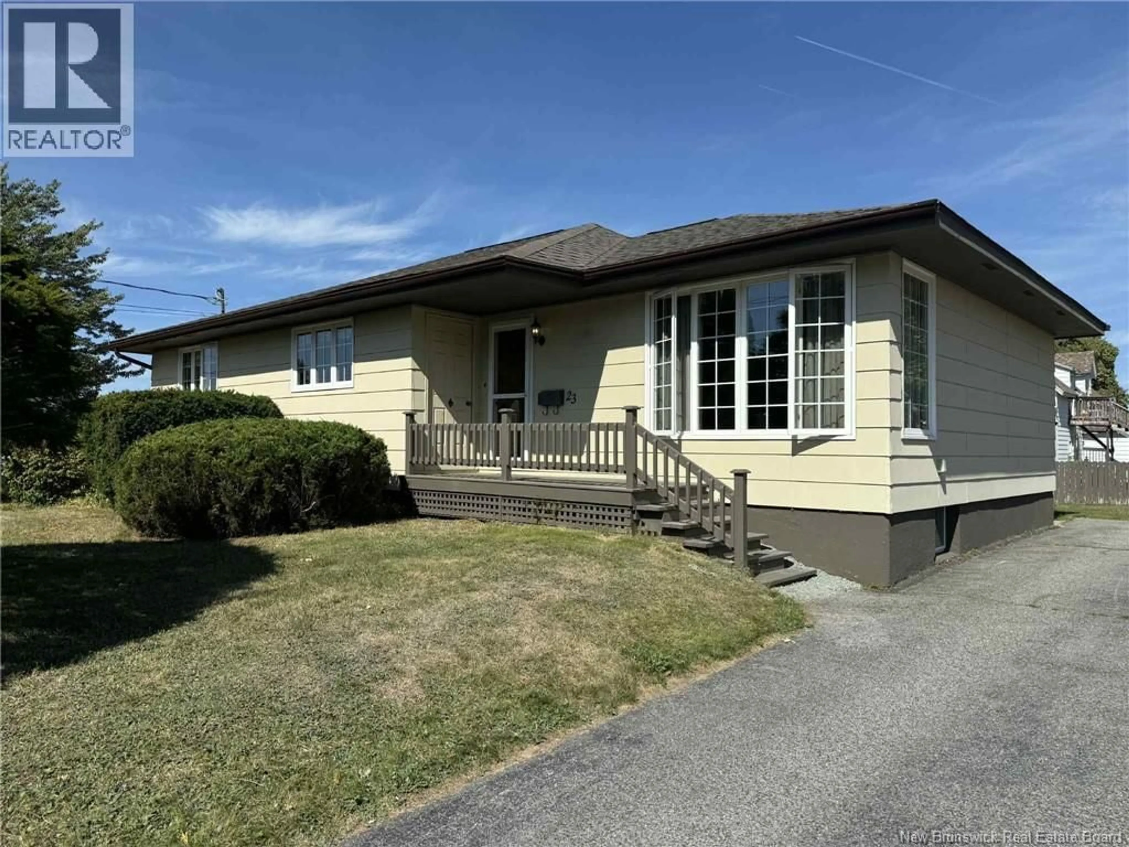 Home with vinyl exterior material, street for 23 PYNE STREET, Miramichi New Brunswick E1V2X7