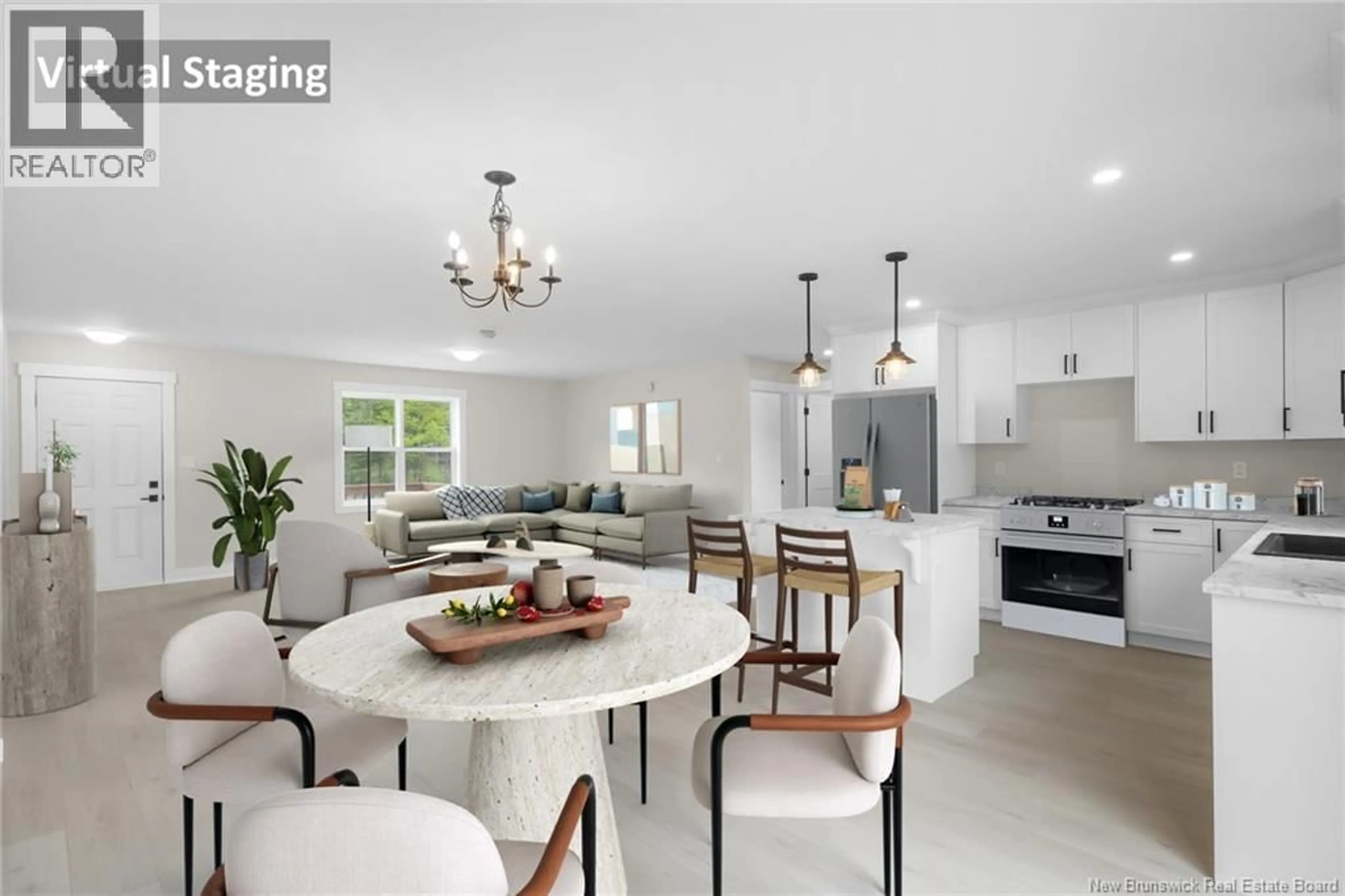 Open concept kitchen, ceramic/tile floor for 132 HORSEMAN ROAD, Fredericton Junction New Brunswick E5L1W5