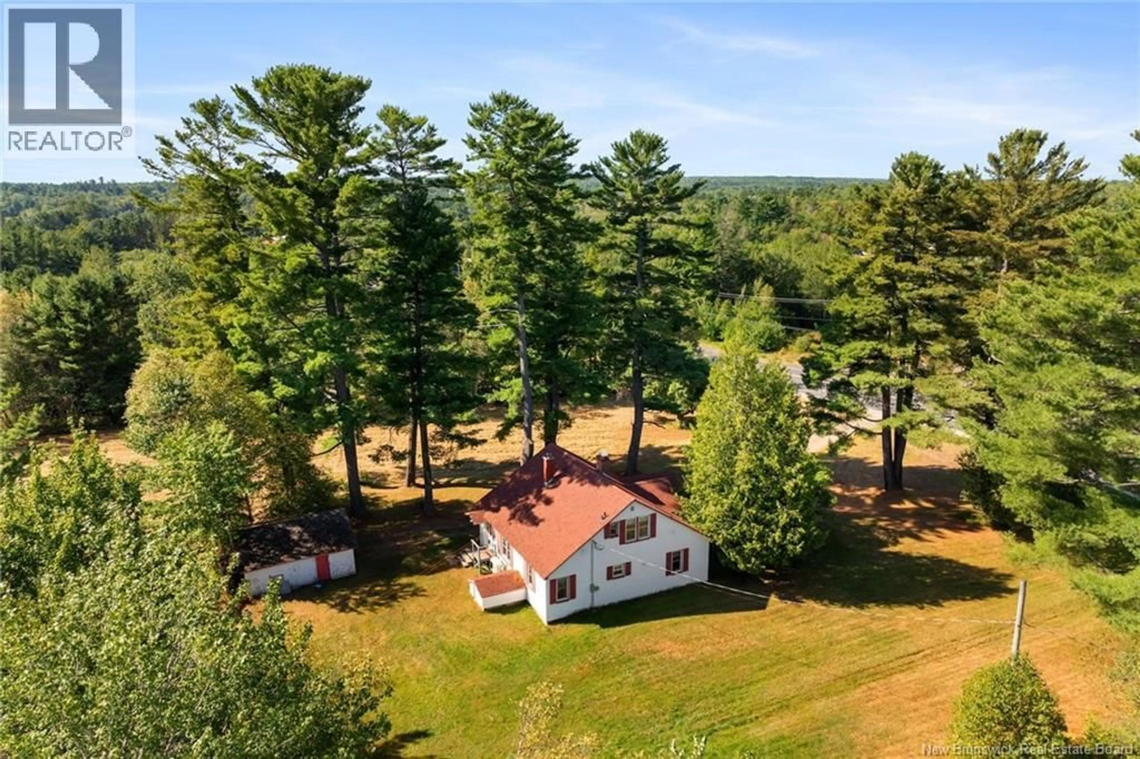 A pic from outside/outdoor area/front of a property/back of a property/a pic from drone, forest/trees view for 848 PLEASANT DRIVE, Minto New Brunswick E4B2V1