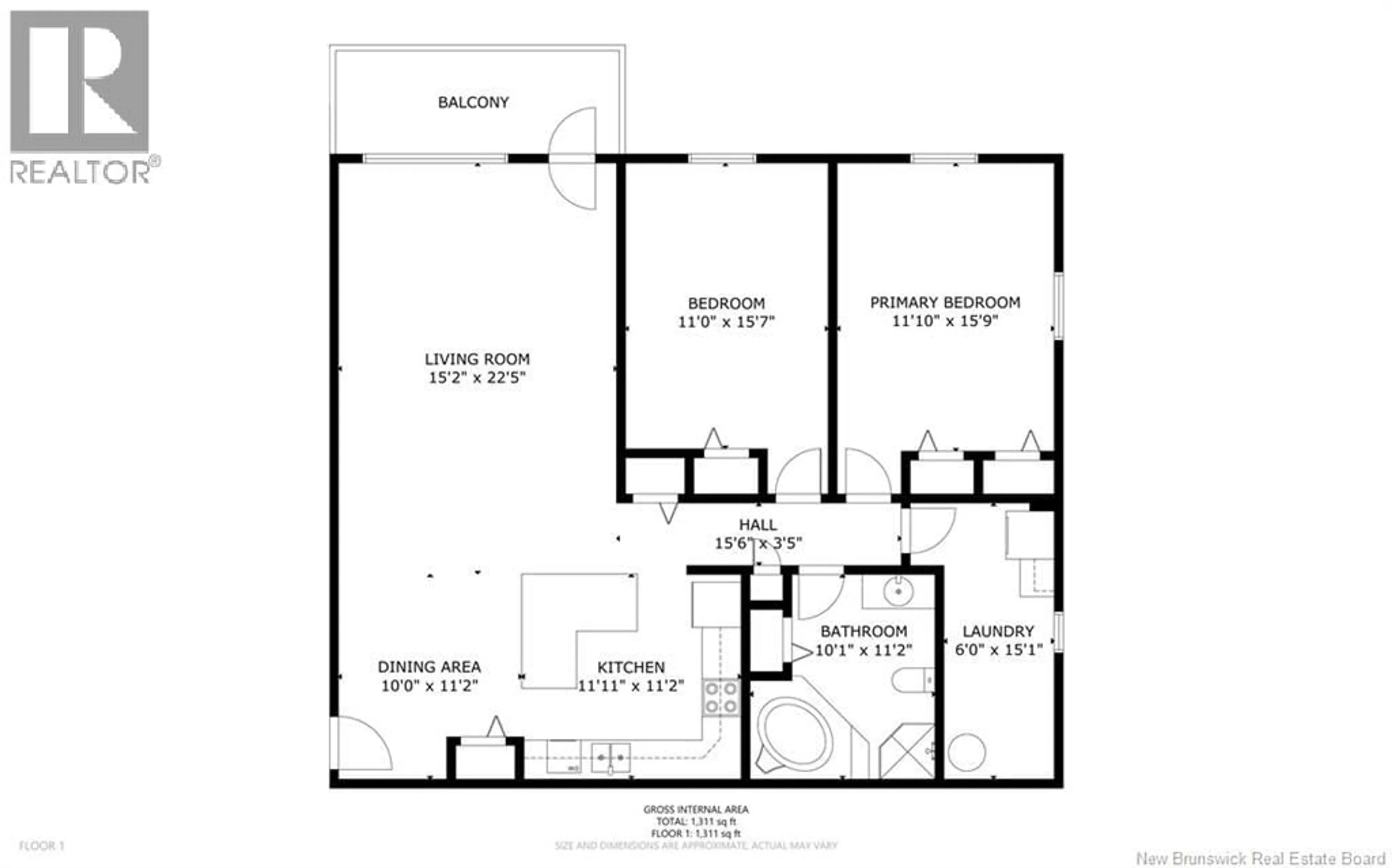 Floor plan for 207 - 170 VALCOUR DRIVE, Fredericton New Brunswick E3C0C9