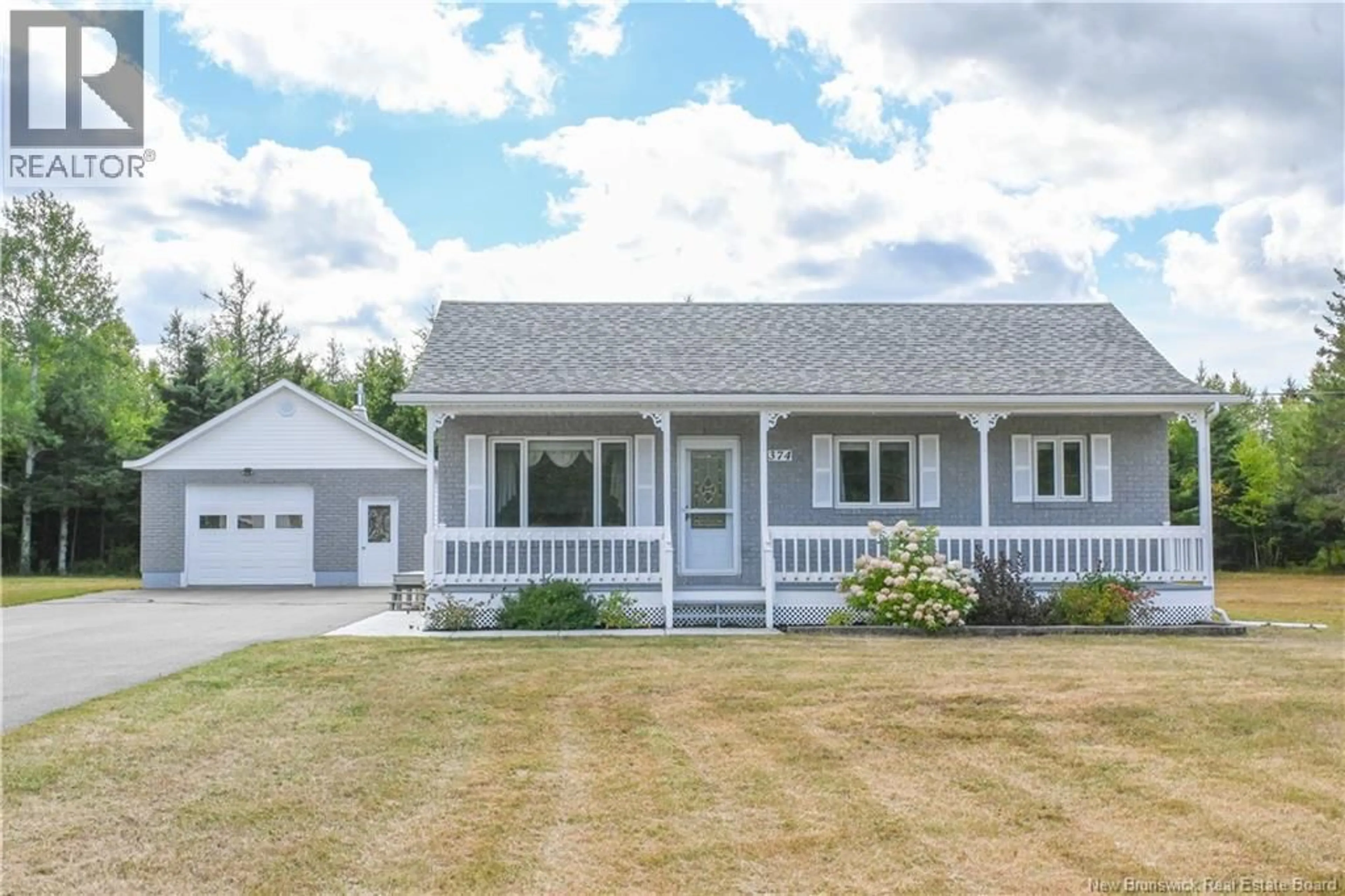 Home with vinyl exterior material, street for 374 FOUR ROADS ROAD, Six Roads New Brunswick E1X2Z6