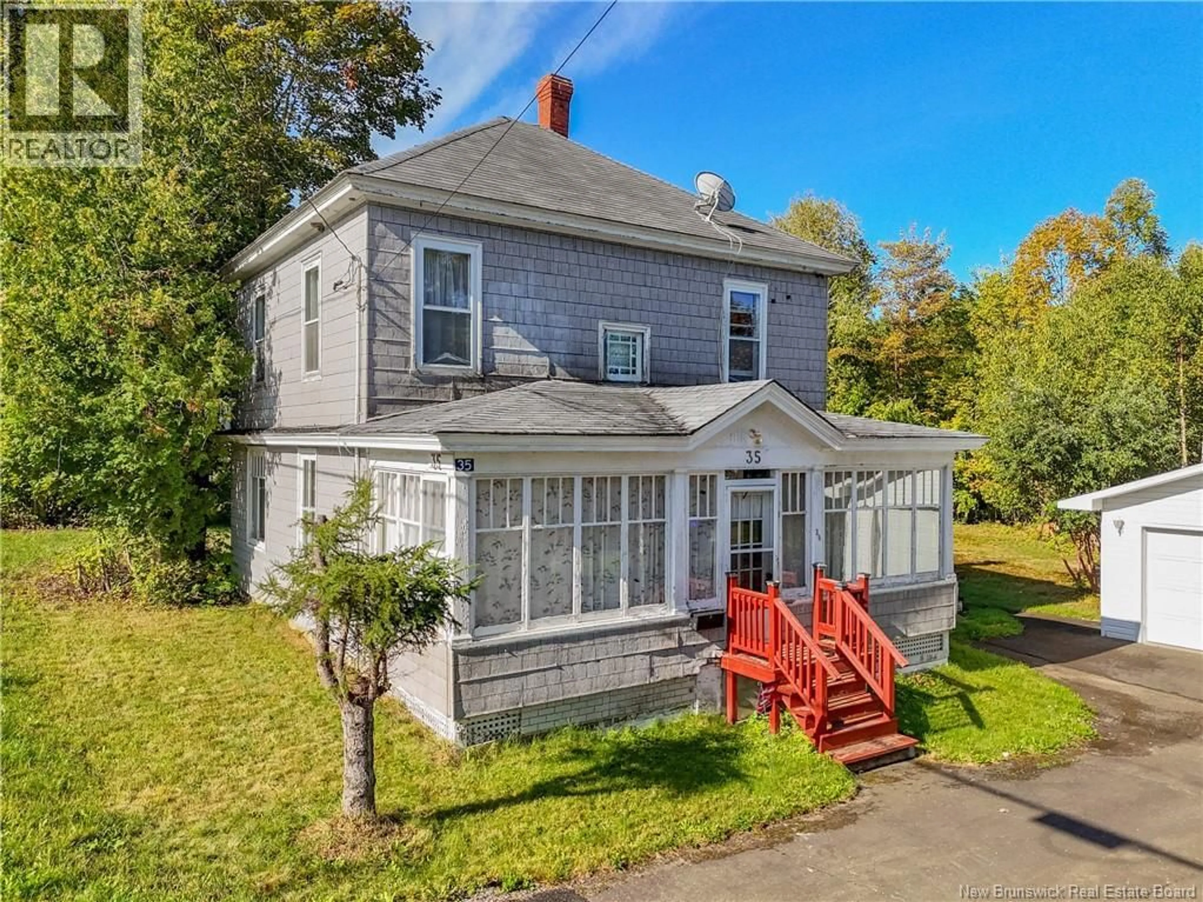 A pic from outside/outdoor area/front of a property/back of a property/a pic from drone, street for 35 SAUNDERS ROAD, McAdam New Brunswick E6J1L4