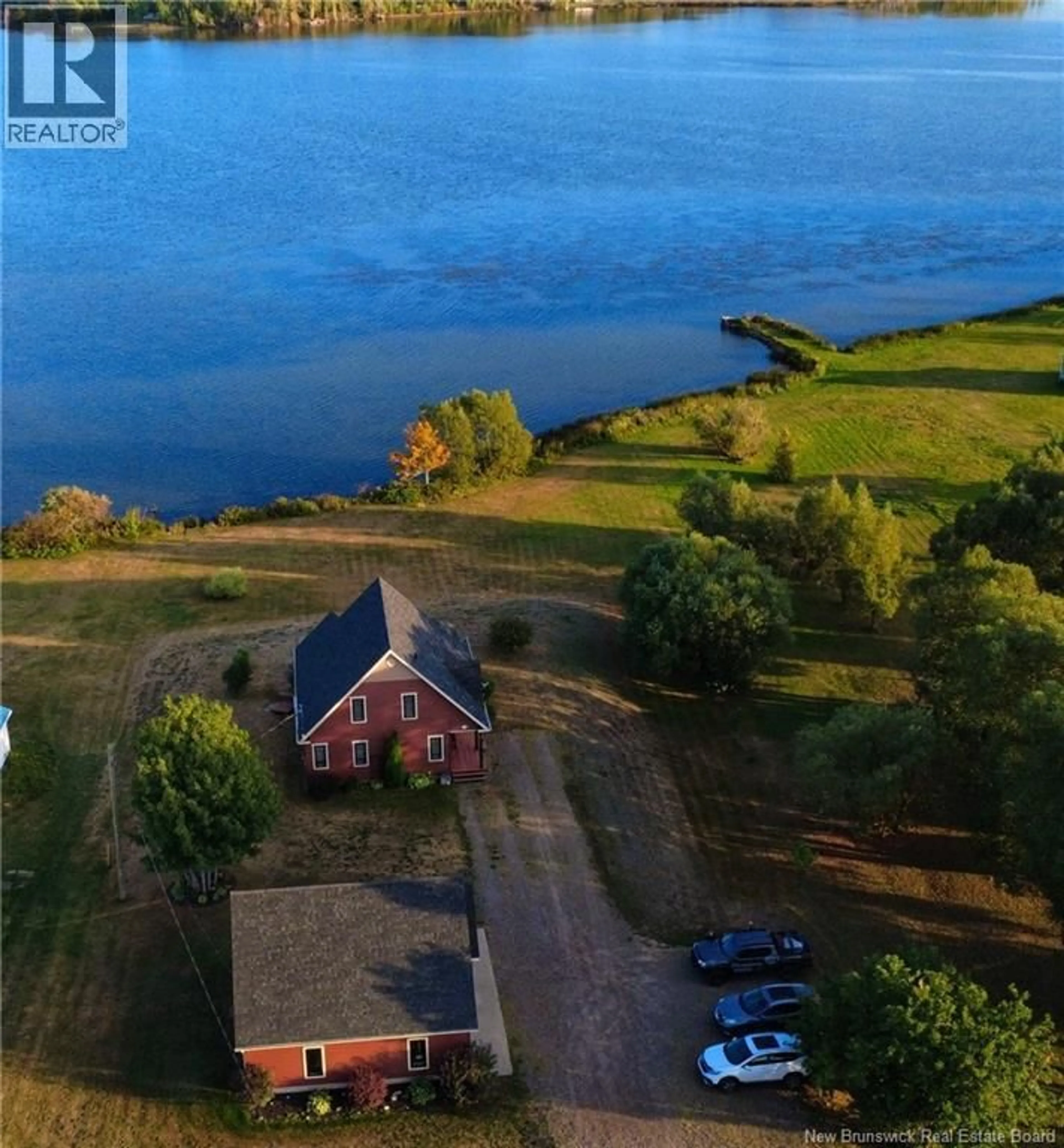 A pic from outside/outdoor area/front of a property/back of a property/a pic from drone, water/lake/river/ocean view for 1547 NB 350, Maltempec New Brunswick E8P1N7