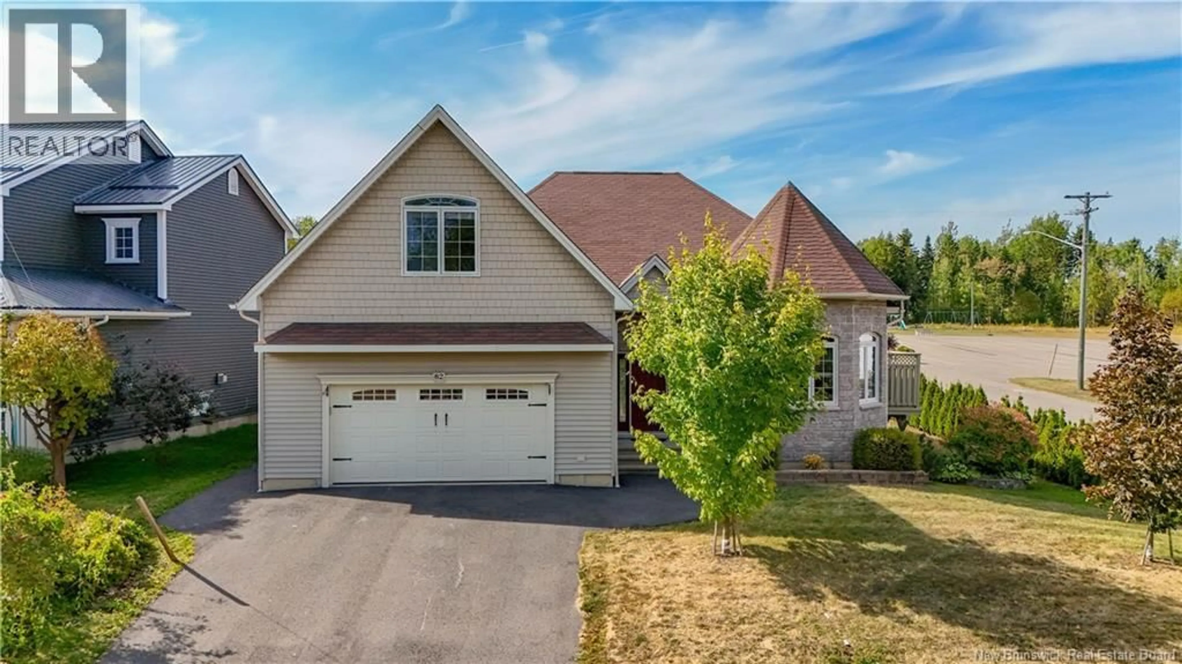 Home with vinyl exterior material, street for 82 MORNING GATE DRIVE, Fredericton New Brunswick E3B0G6