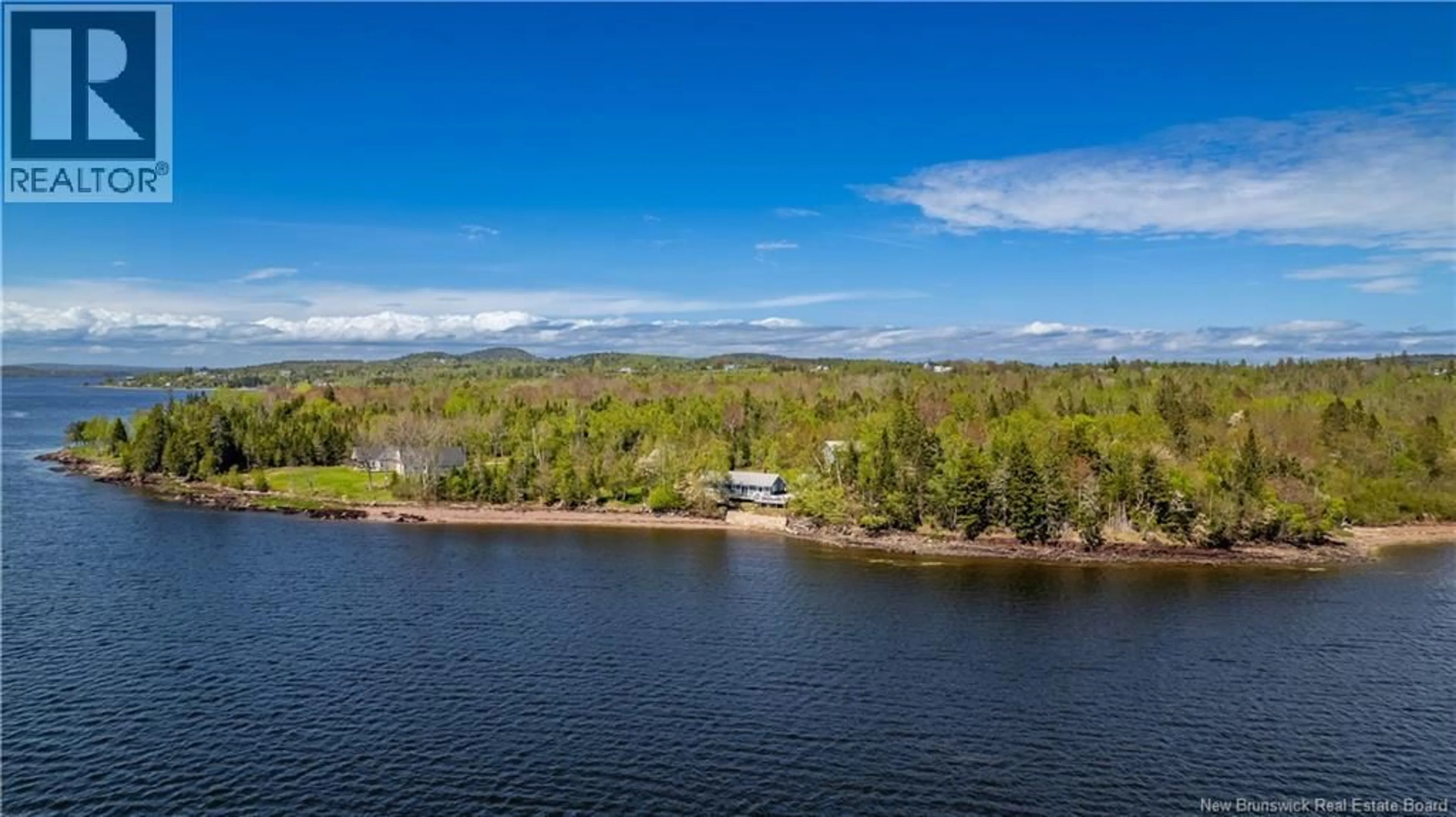 A pic from outside/outdoor area/front of a property/back of a property/a pic from drone, water/lake/river/ocean view for 3584 127 ROUTE, Bayside New Brunswick E5B2V3