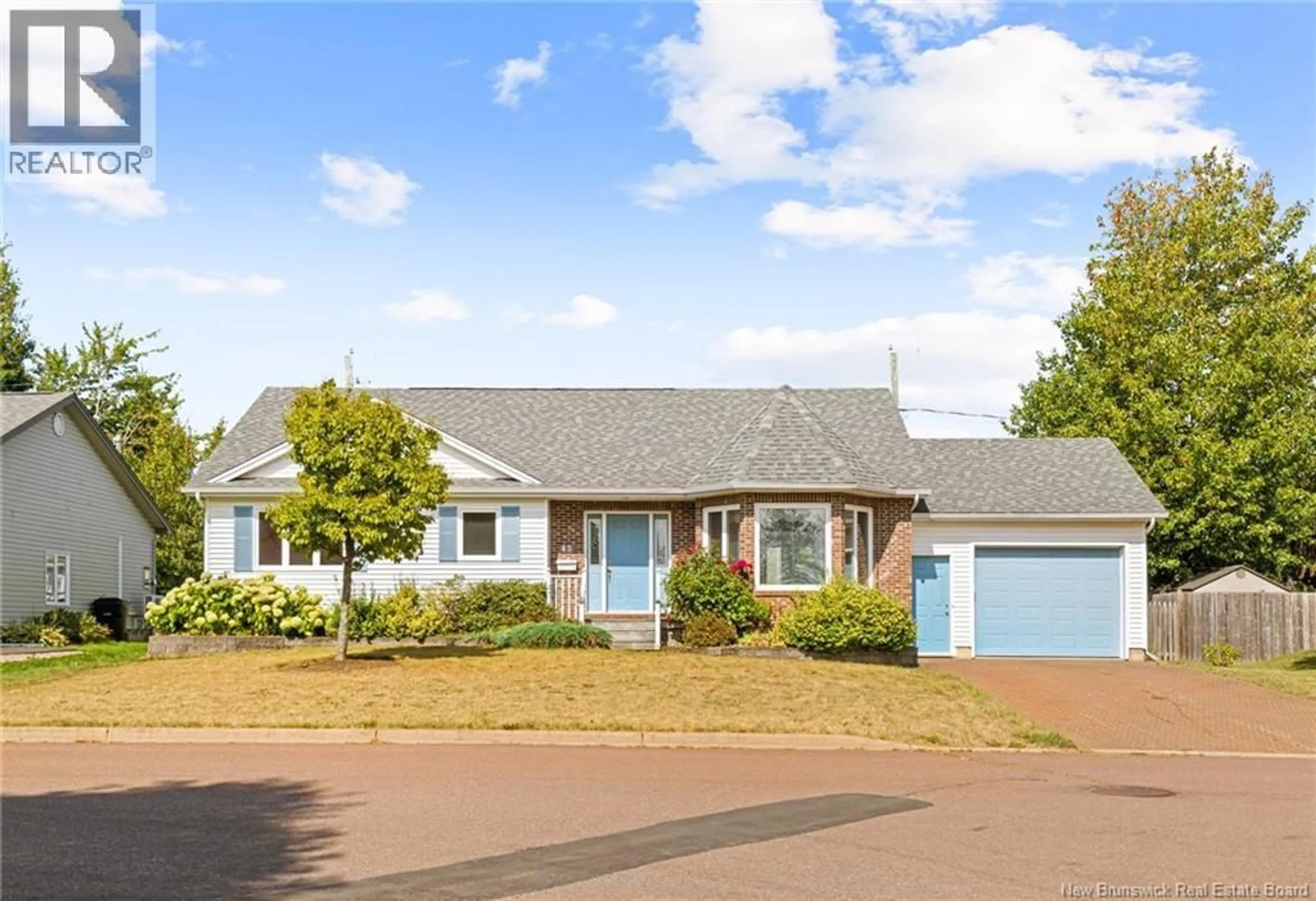 Home with vinyl exterior material, street for 45 FOXWOOD DRIVE, Moncton New Brunswick E1G3S6