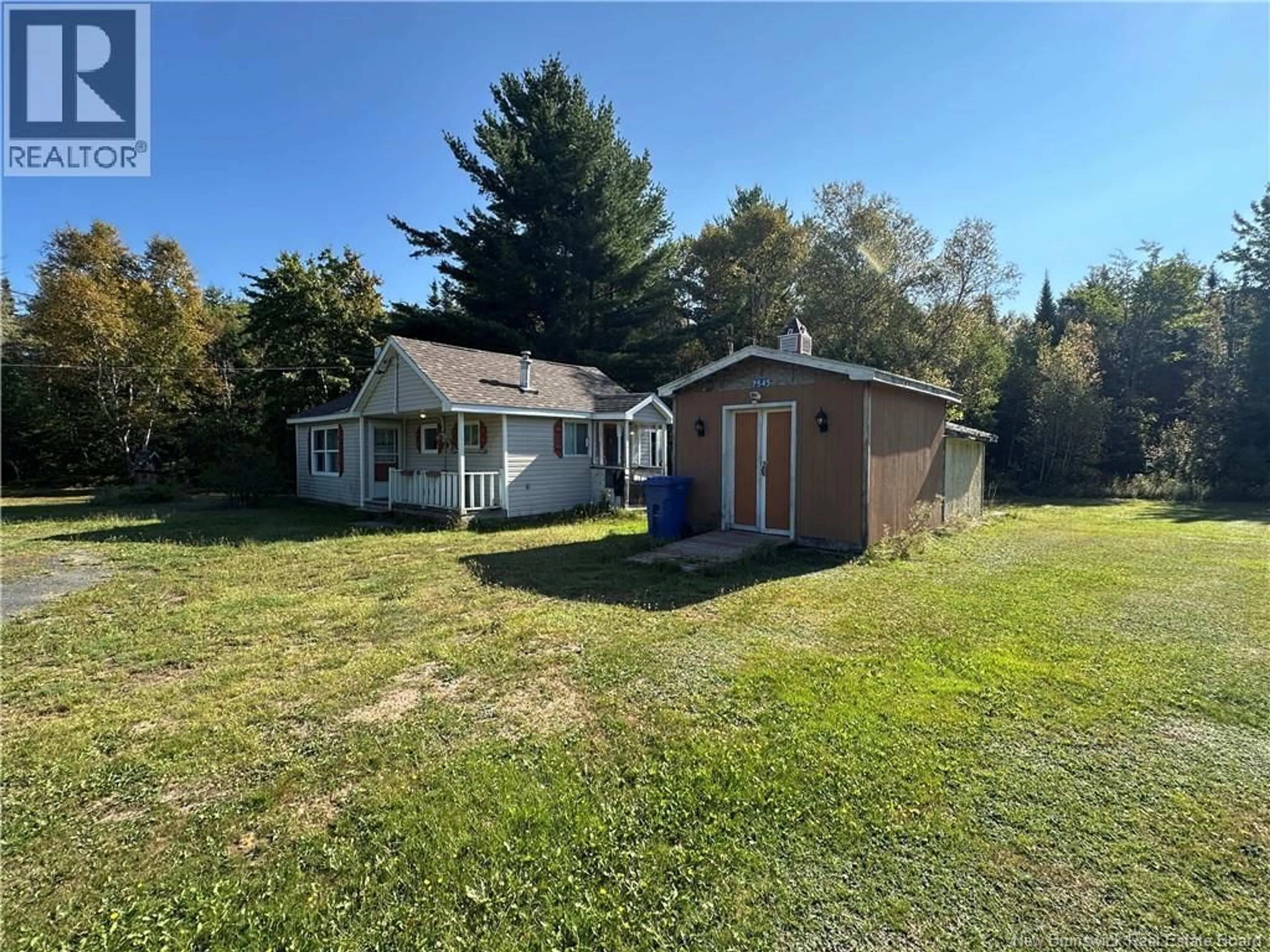 A pic from outside/outdoor area/front of a property/back of a property/a pic from drone, water/lake/river/ocean view for 7545 RTE 117 HWY, Black River Bridge New Brunswick E1N5L9