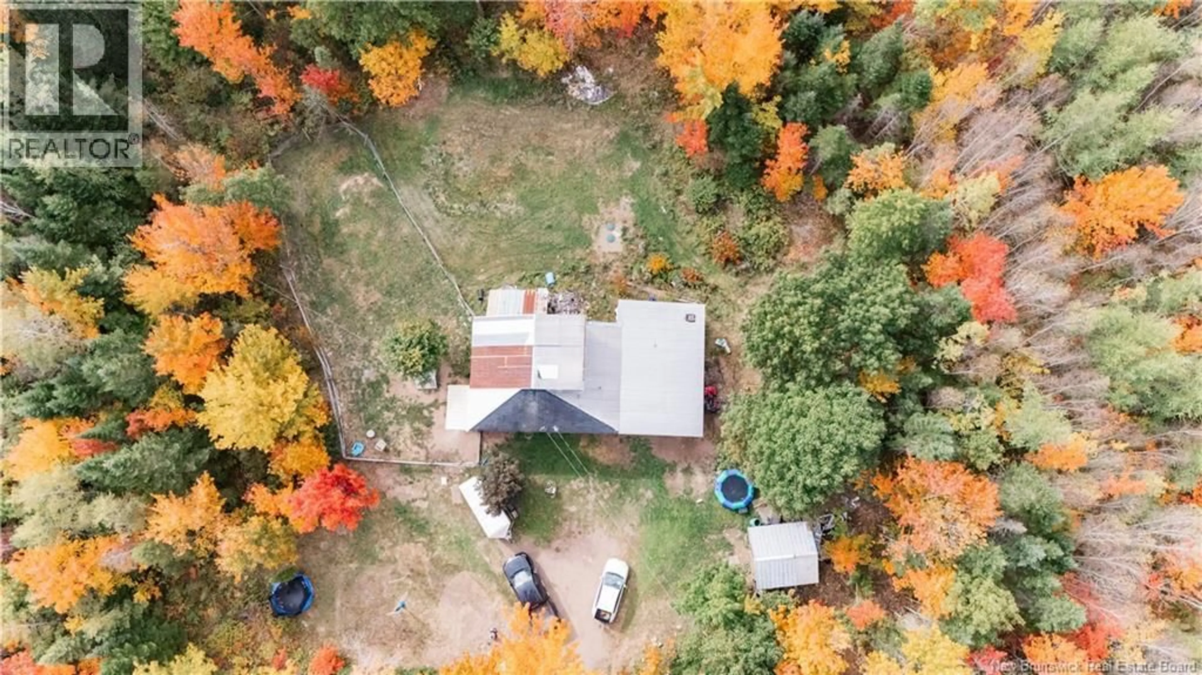 A pic from outside/outdoor area/front of a property/back of a property/a pic from drone, forest/trees view for 381 ROUTE 645, Vespra New Brunswick E5L1K7