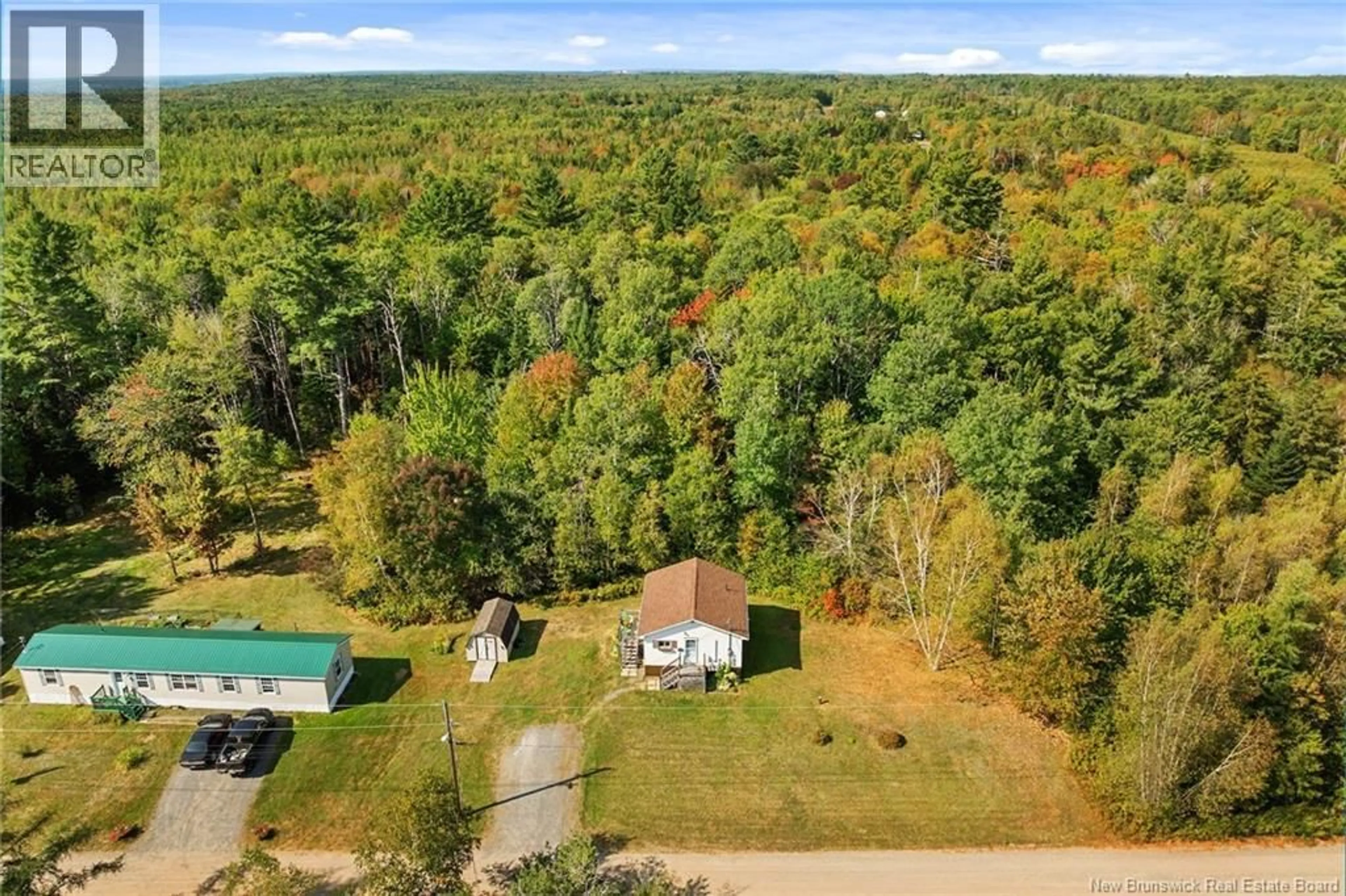 A pic from outside/outdoor area/front of a property/back of a property/a pic from drone, forest/trees view for 14 SULLIANS LANE, Noonan New Brunswick E3A7C4