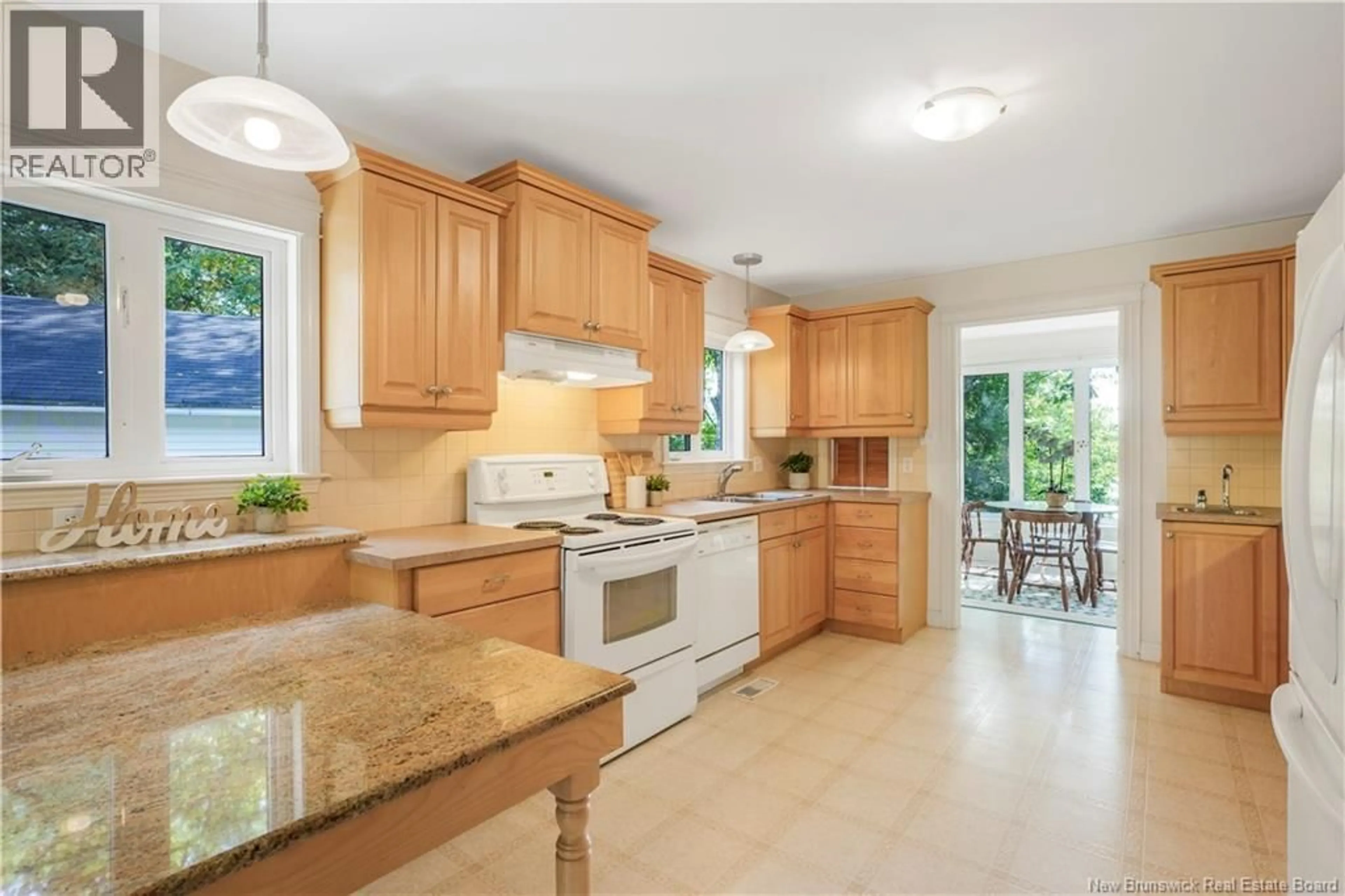 Open concept kitchen, ceramic/tile floor for 20 NICHOLSON LANE, Douglas New Brunswick E3G7M1