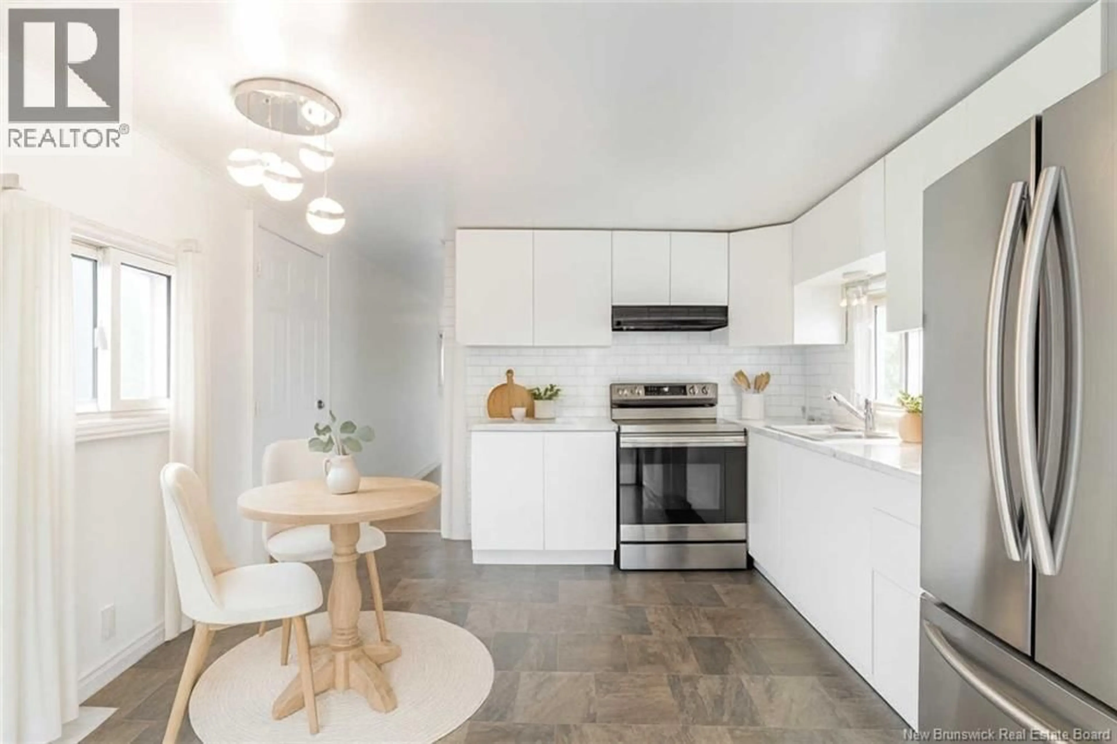 Open concept kitchen, ceramic/tile floor for 166 EVERGREEN STREET, Fredericton New Brunswick E3B6N5