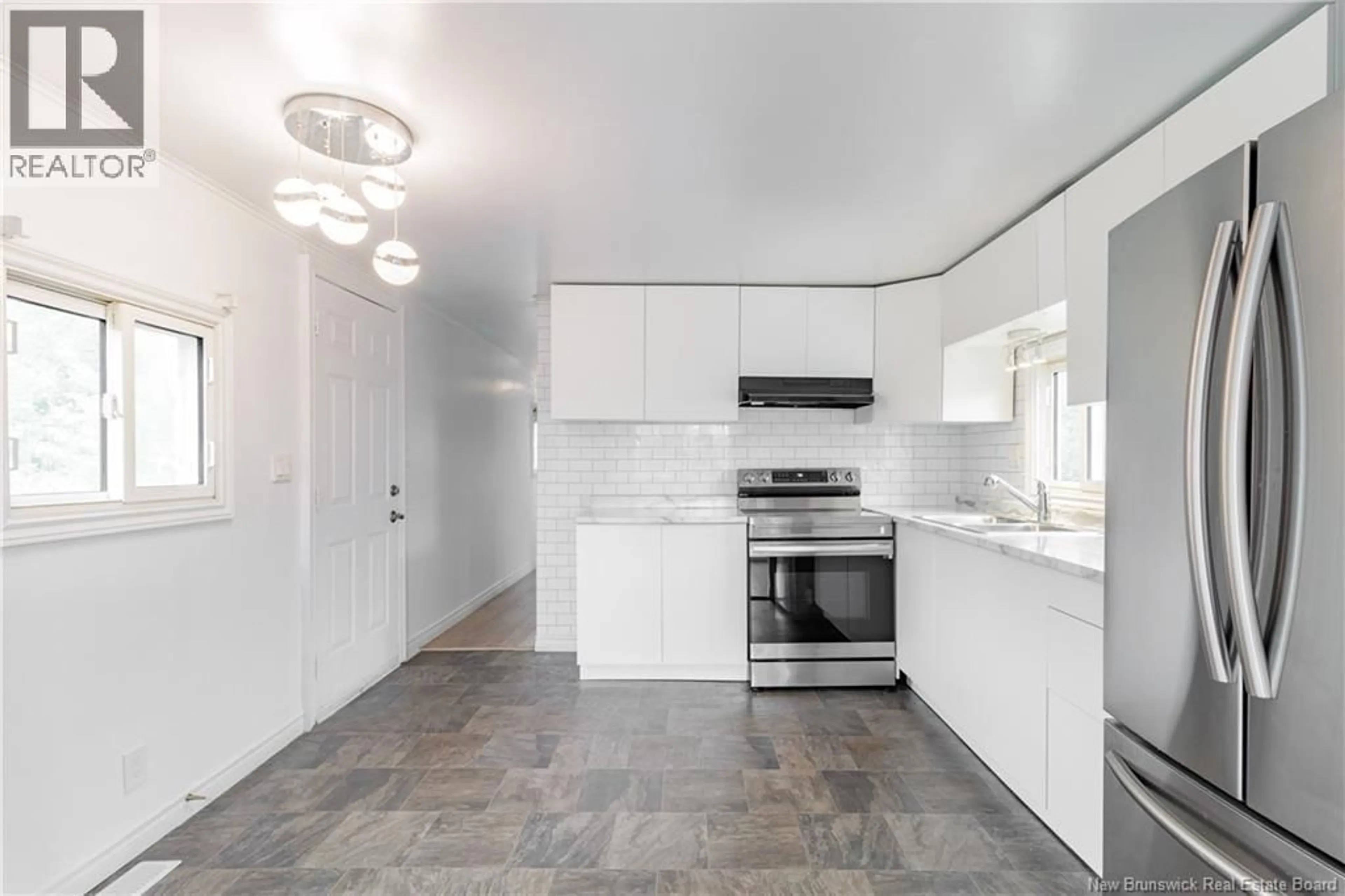 Open concept kitchen, ceramic/tile floor for 166 EVERGREEN STREET, Fredericton New Brunswick E3B6N5
