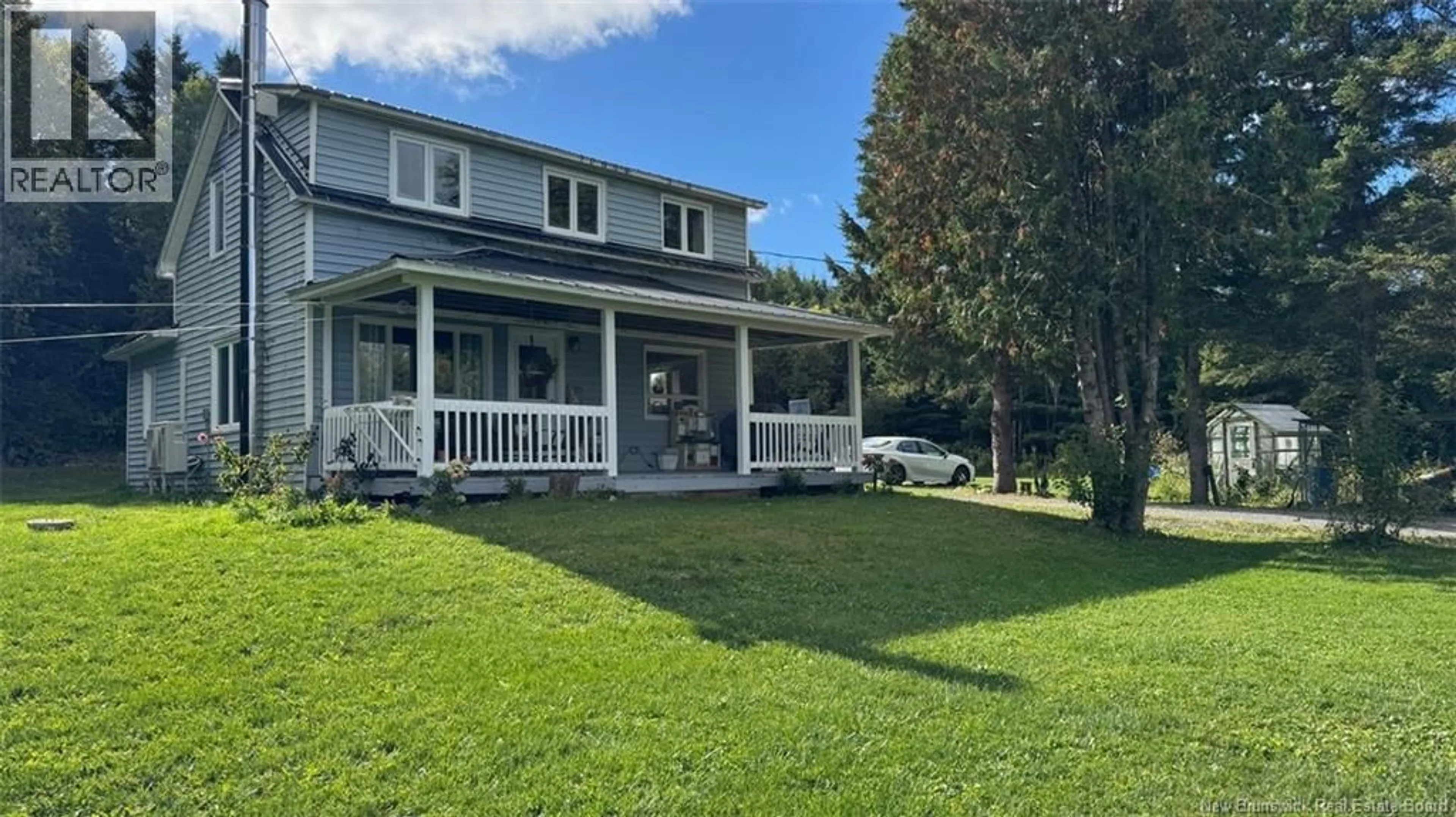 A pic from outside/outdoor area/front of a property/back of a property/a pic from drone, unknown for 143 KING KRISTIAN ROAD, New Denmark New Brunswick E7G1W8