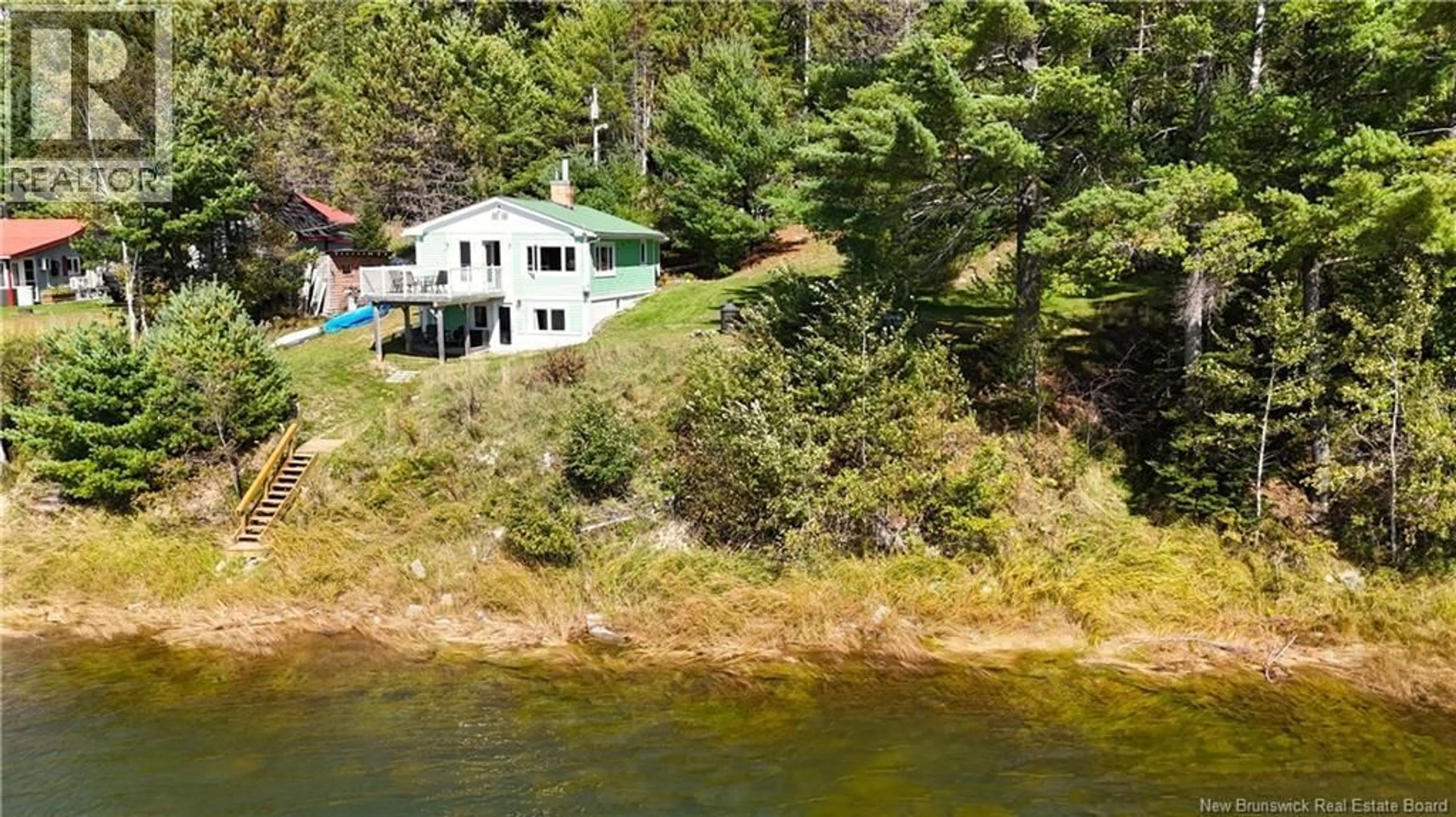 A pic from outside/outdoor area/front of a property/back of a property/a pic from drone, water/lake/river/ocean view for 10 MORAN LANE, Dufferin New Brunswick E5L3R2