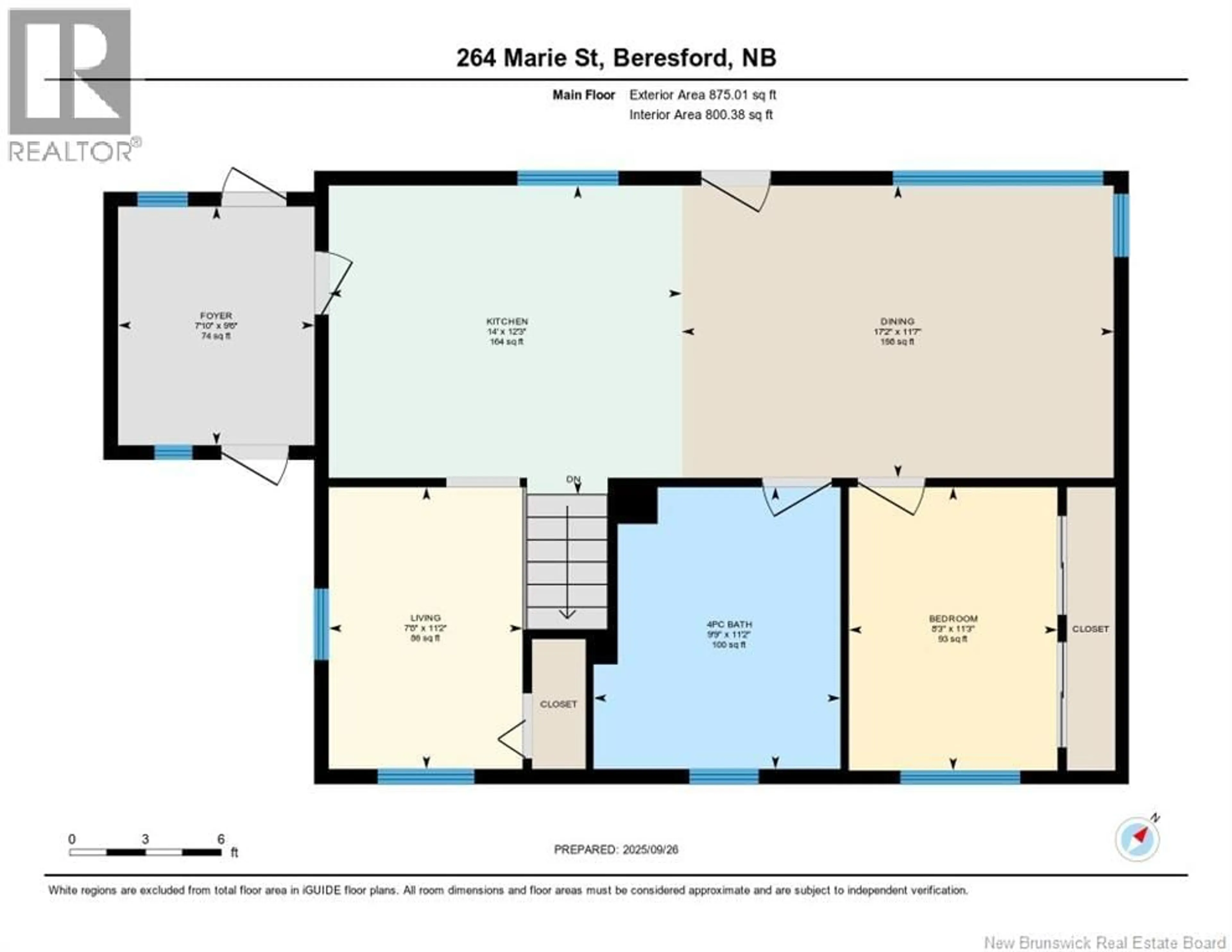 Floor plan for 264 RUE MARIE, Beresford New Brunswick E8K1P8