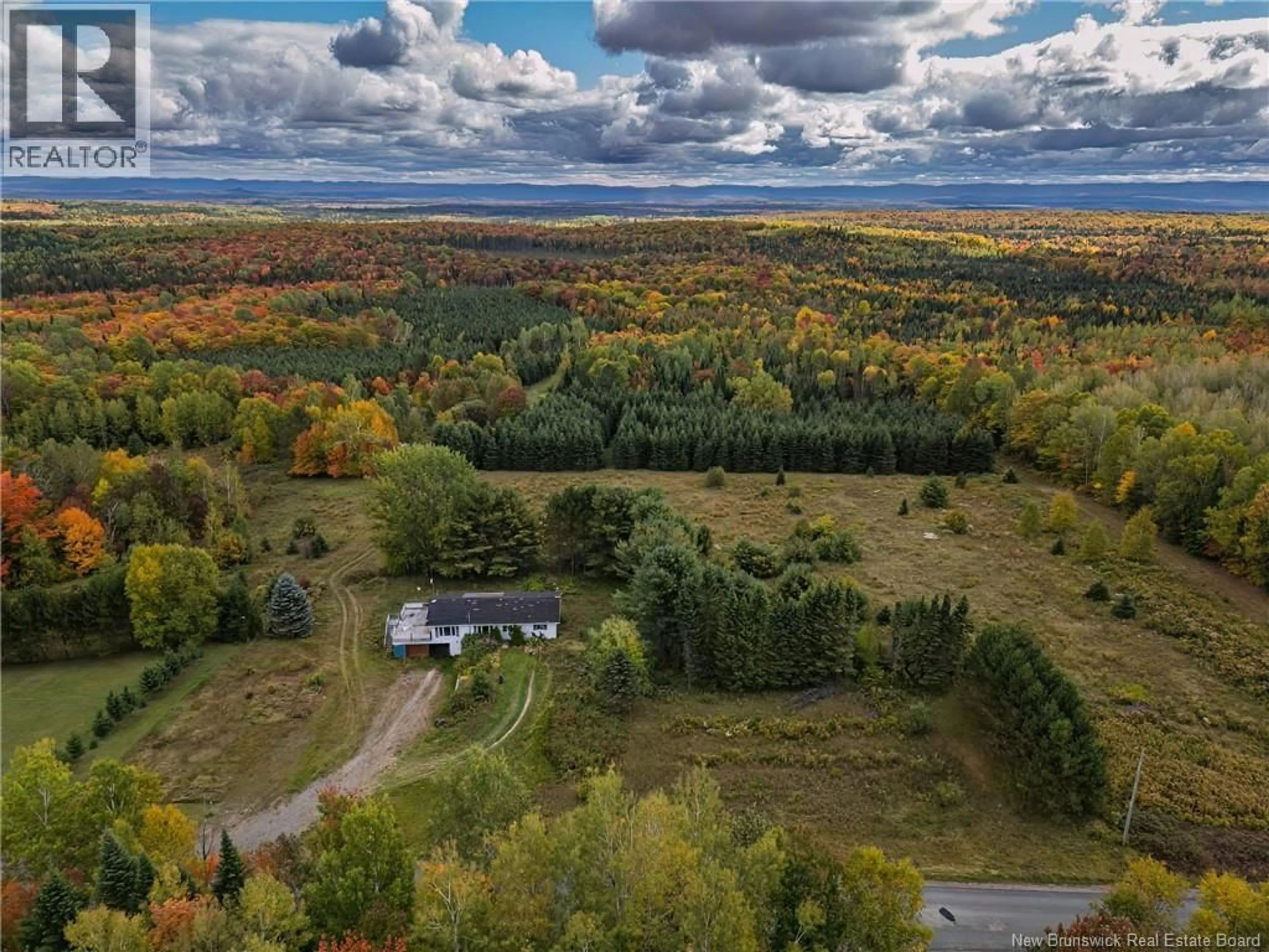 A pic from outside/outdoor area/front of a property/back of a property/a pic from drone, forest/trees view for 283 CURRIE ROAD, Tilley New Brunswick E7H1W2