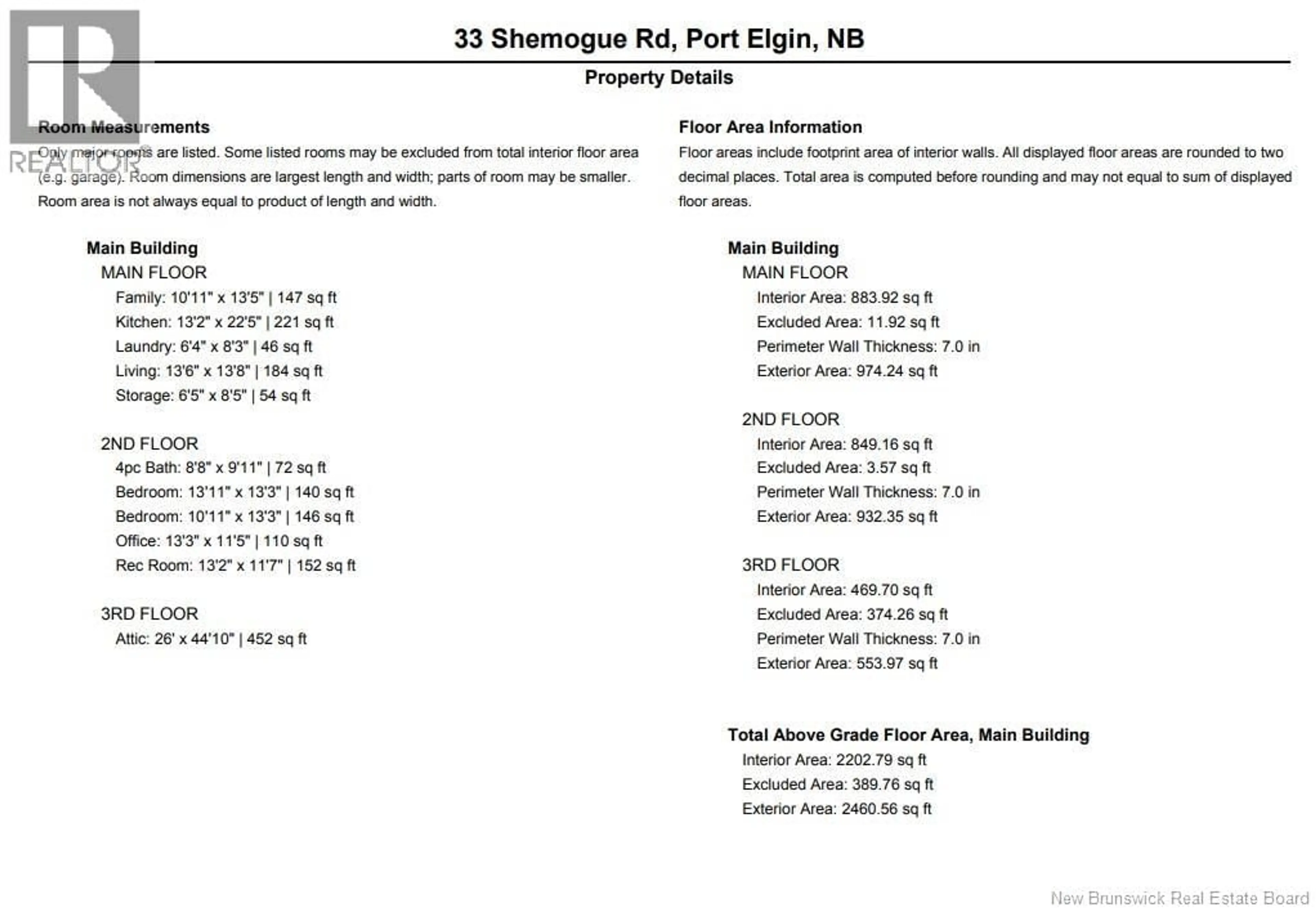 Floor plan for 33 SHEMOGUE ROAD, Port Elgin New Brunswick E4M1C5