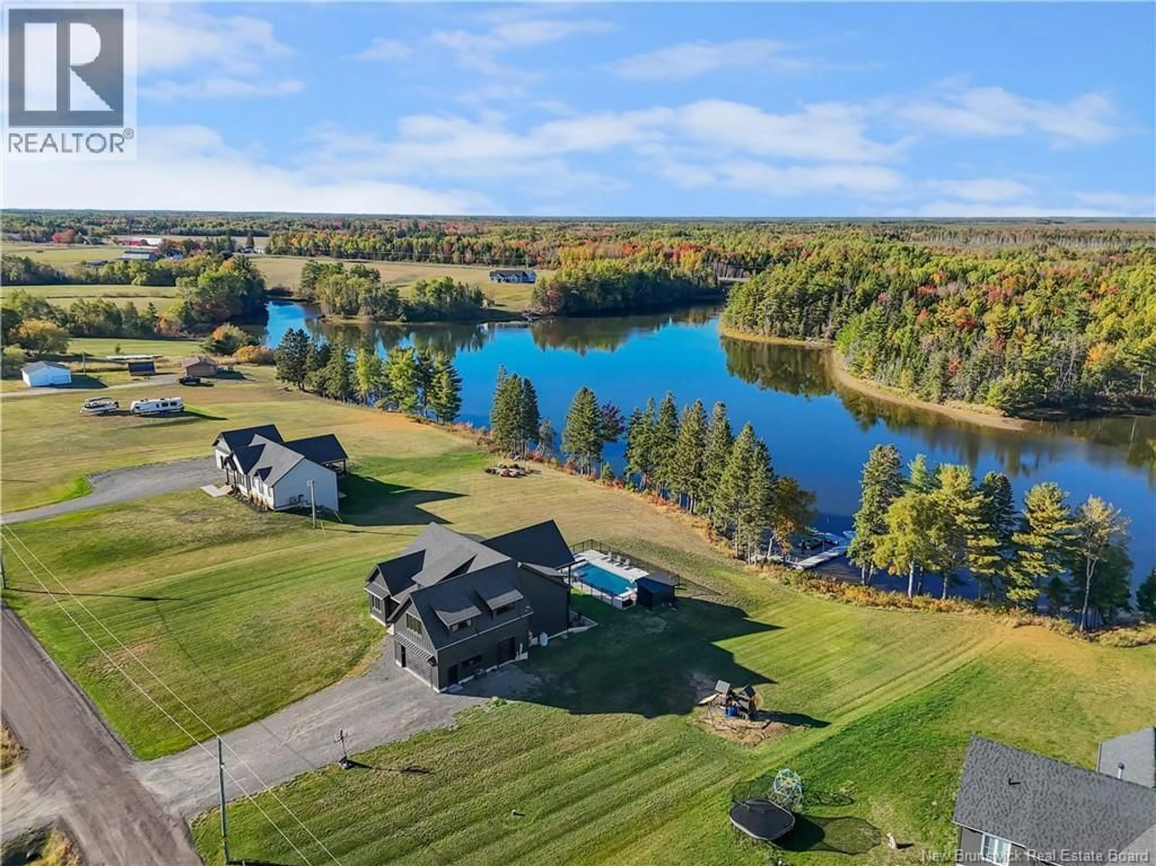 A pic from outside/outdoor area/front of a property/back of a property/a pic from drone, water/lake/river/ocean view for 227 HICKEY ROAD, Upper Rexton New Brunswick E4W3A2