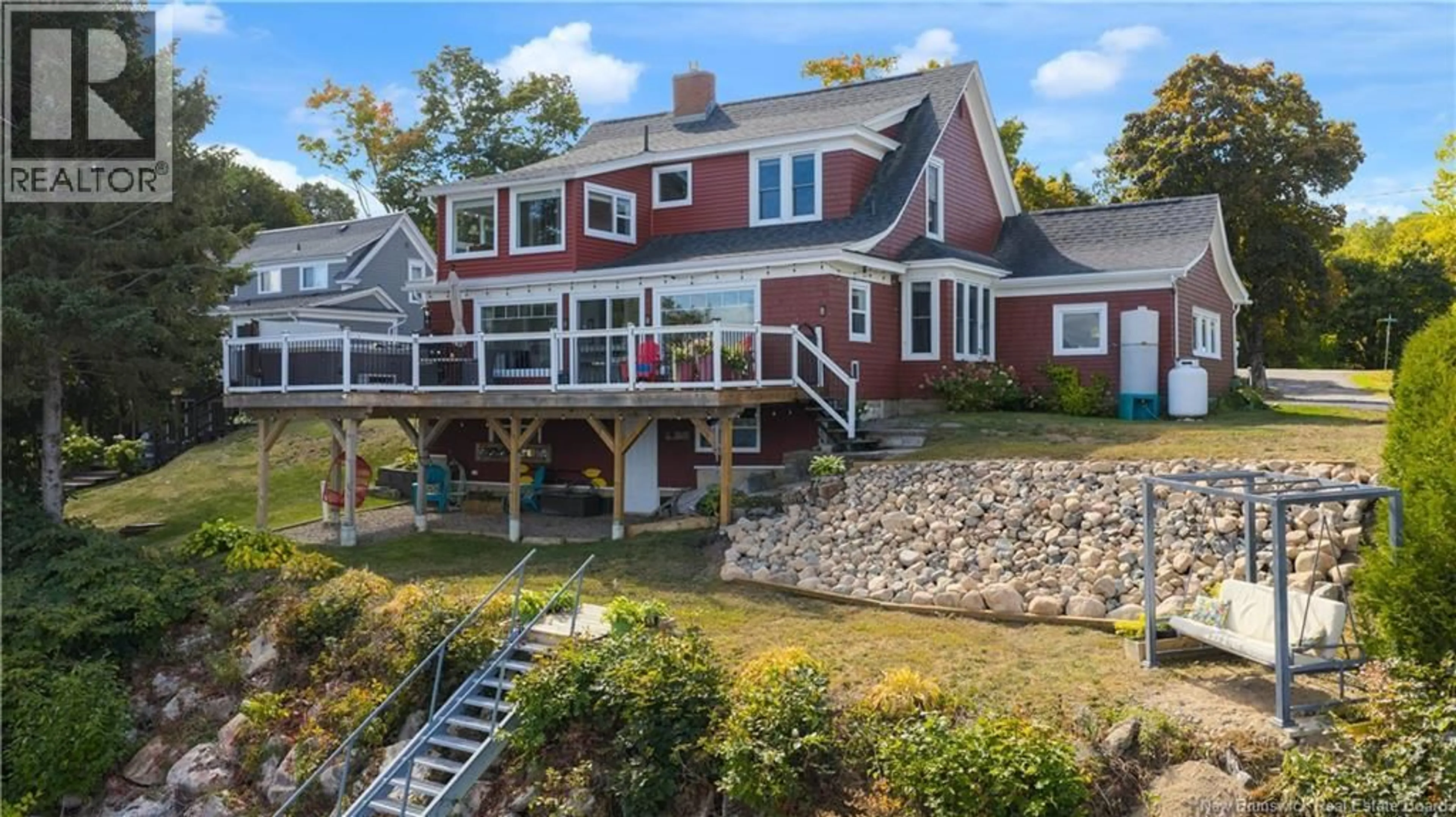 A pic from outside/outdoor area/front of a property/back of a property/a pic from drone, water/lake/river/ocean view for 9 DRIFTWOOD LANE, Grand Bay-Westfield New Brunswick E5K3G5
