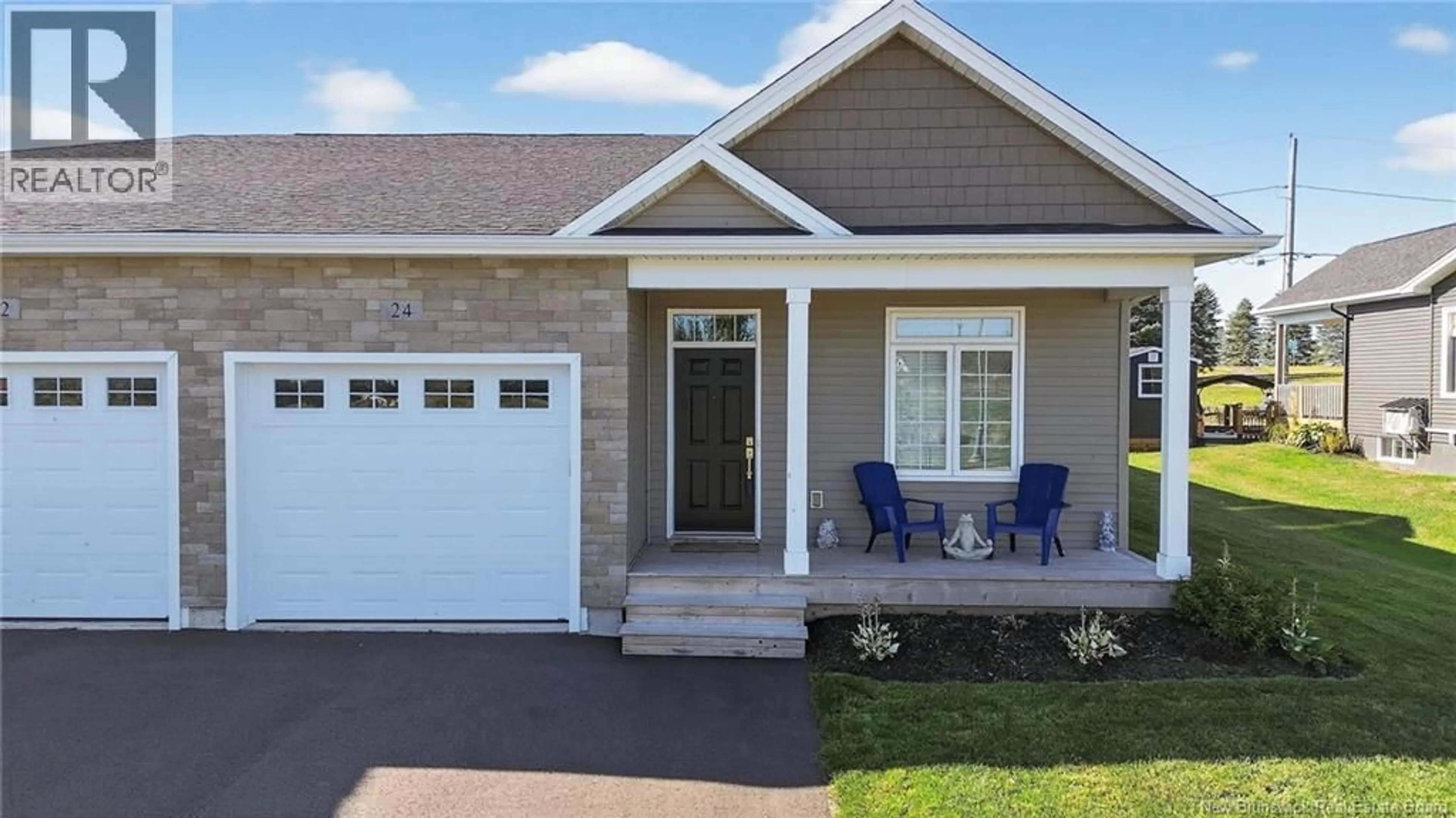 Home with vinyl exterior material, street for 24 EAGLEWOOD DRIVE, Moncton New Brunswick E1H0H3