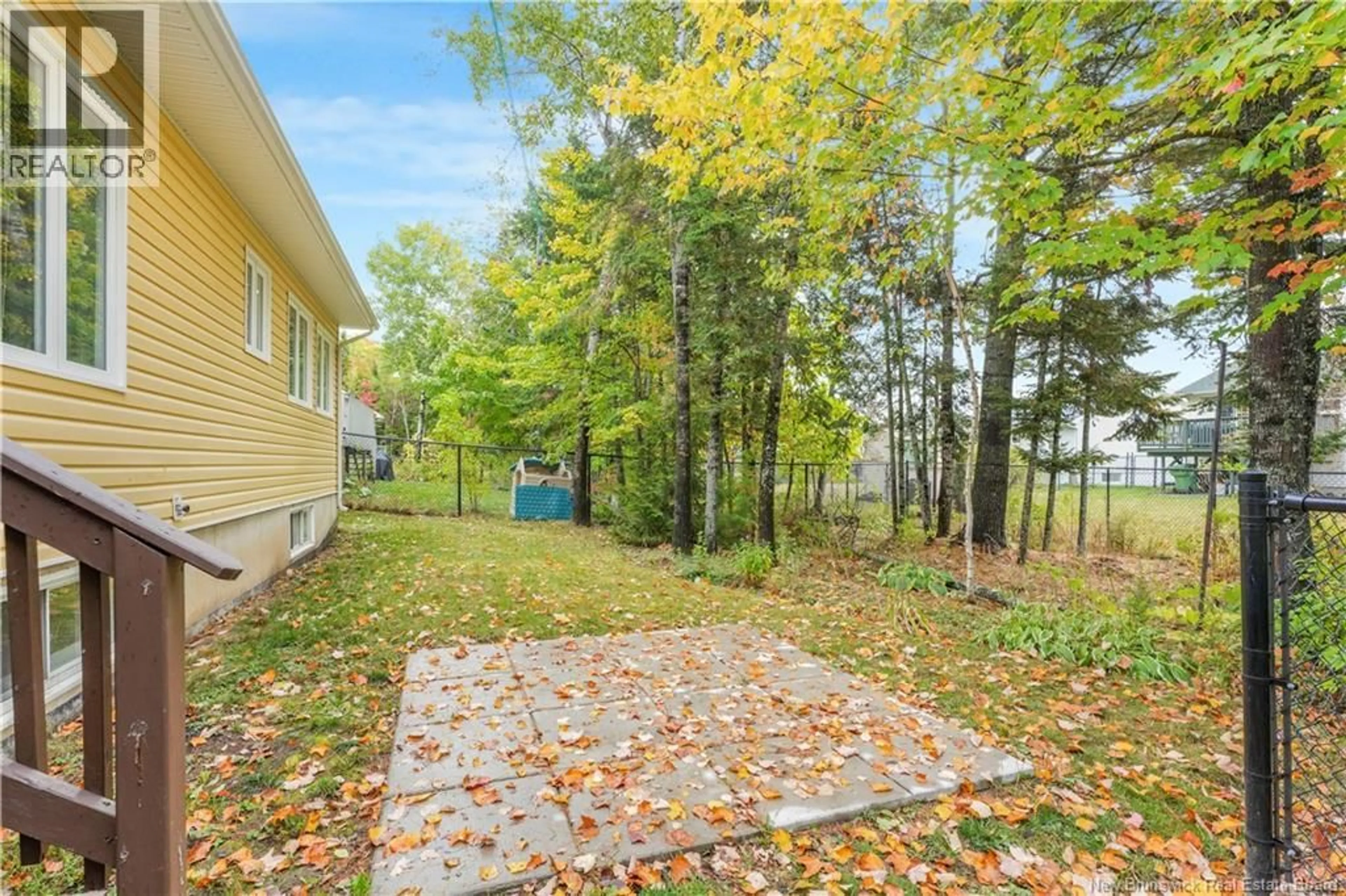 Patio, forest/trees view for 16 HAYWARD COURT, Fredericton New Brunswick E3A0A4