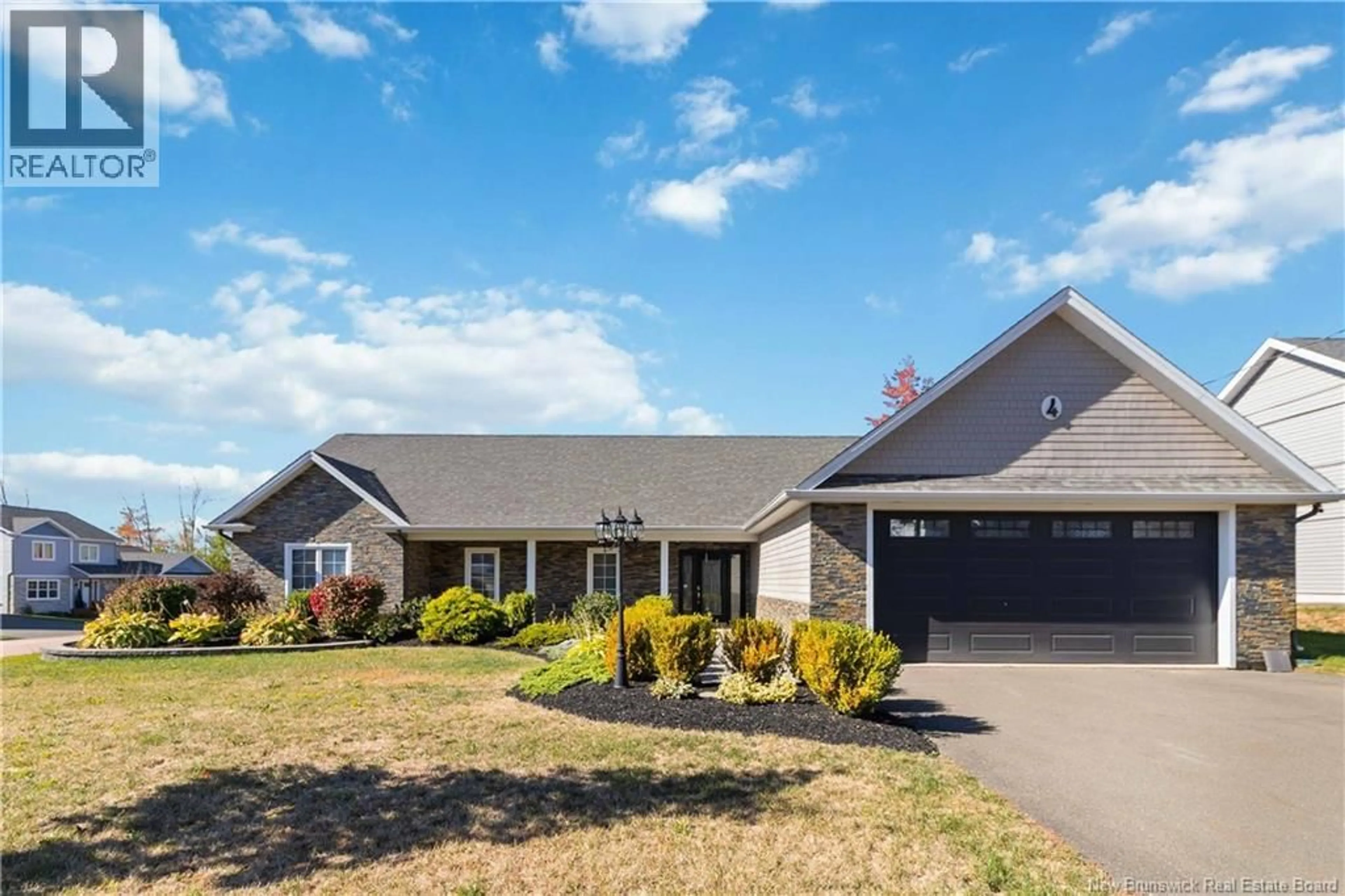 Home with vinyl exterior material, street for 4 TURNBERRY COURT, Moncton New Brunswick E1G5R8