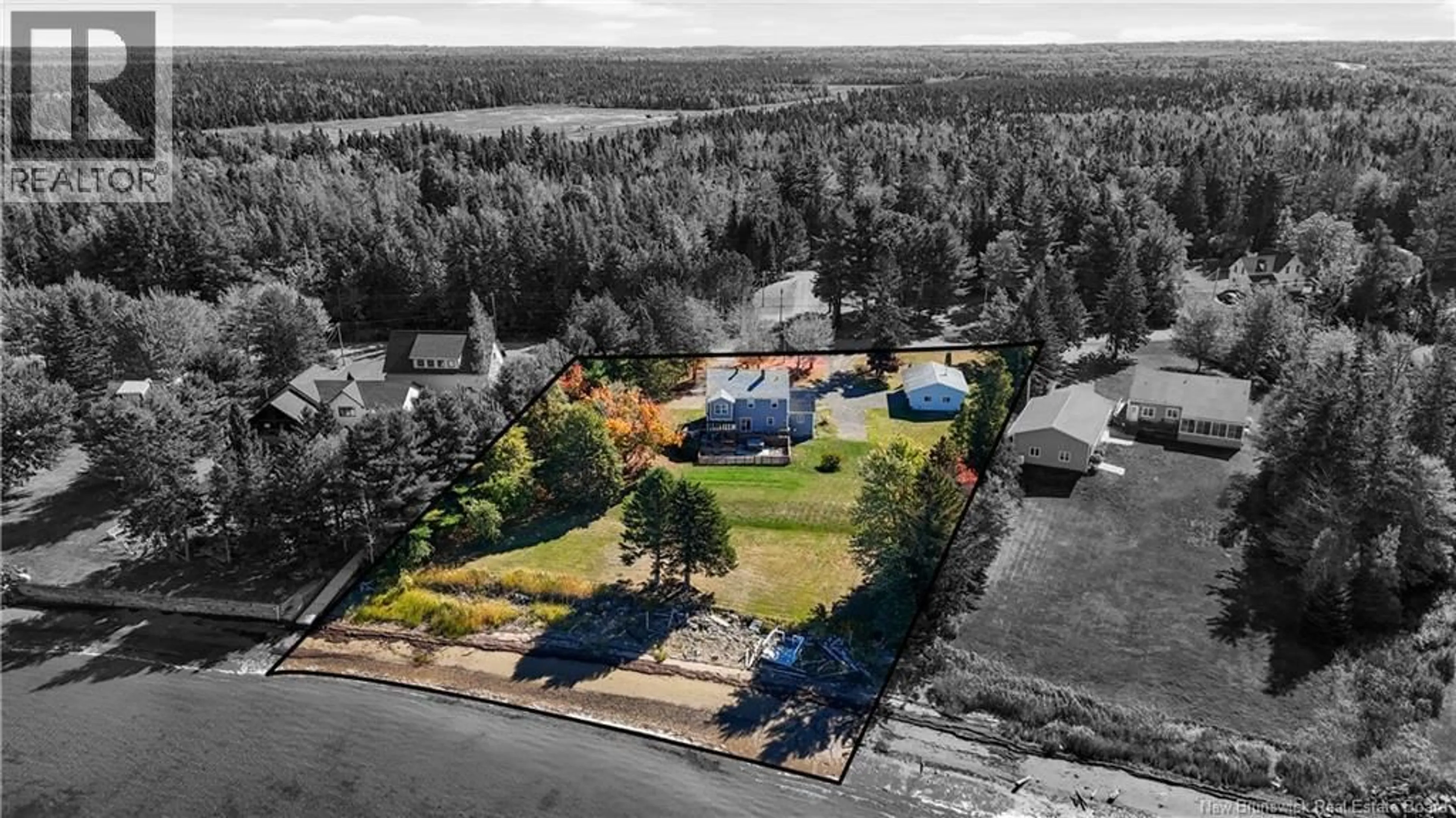 A pic from outside/outdoor area/front of a property/back of a property/a pic from drone, unknown for 5668 ROUTE 505, Jardineville New Brunswick E4W2J1