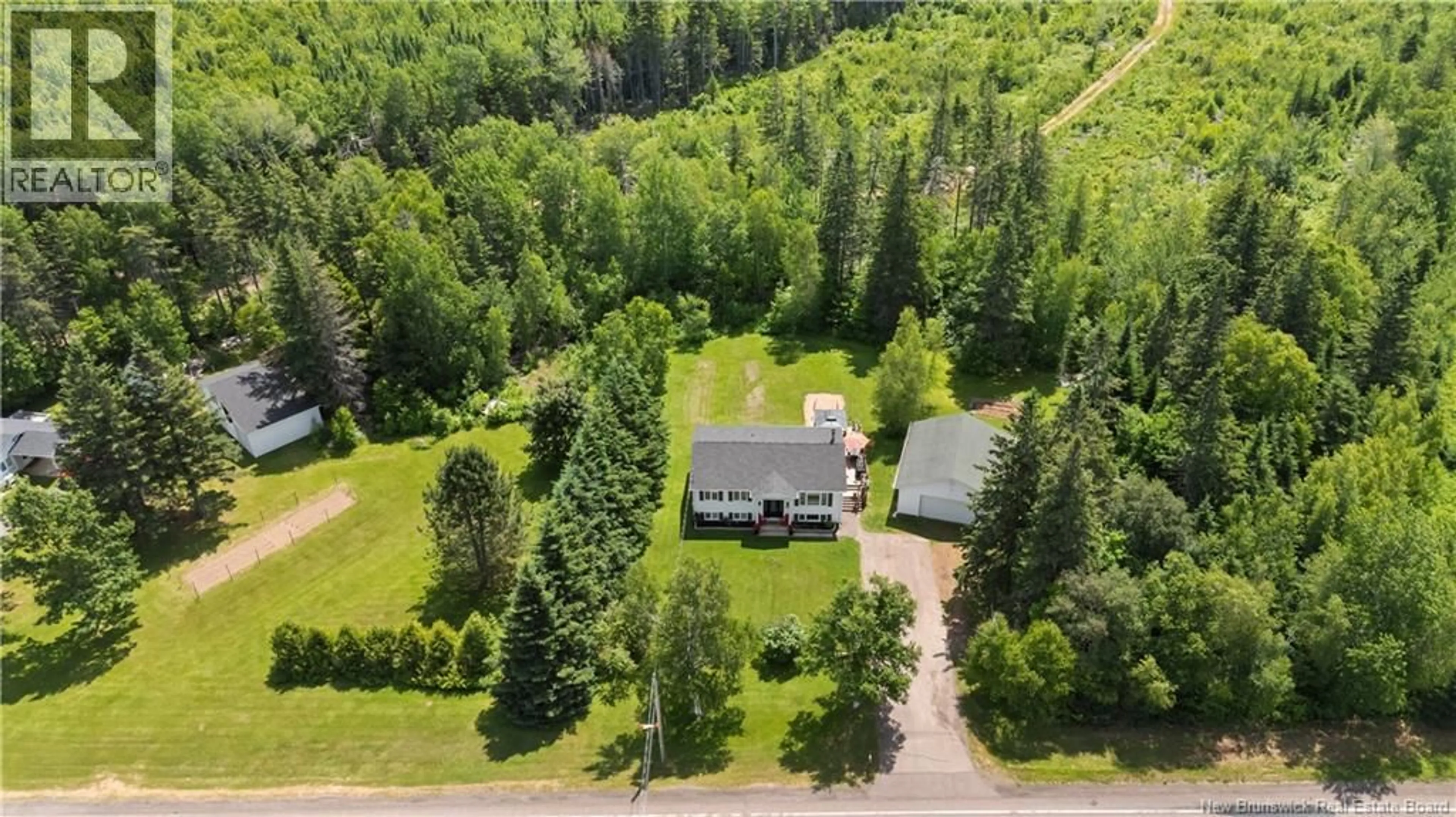 A pic from outside/outdoor area/front of a property/back of a property/a pic from drone, forest/trees view for 3801 ROUTE 115, Notre-Dame New Brunswick E4V2E7