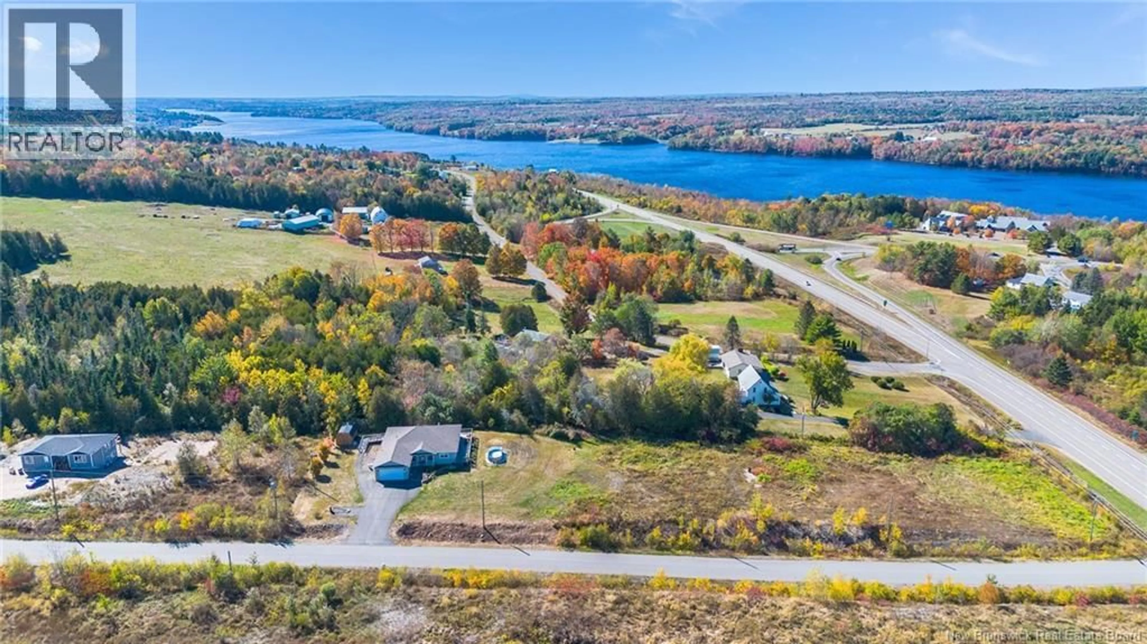 A pic from outside/outdoor area/front of a property/back of a property/a pic from drone, water/lake/river/ocean view for 10 WHITETAIL STREET, Lower Kingsclear New Brunswick E3E0E7