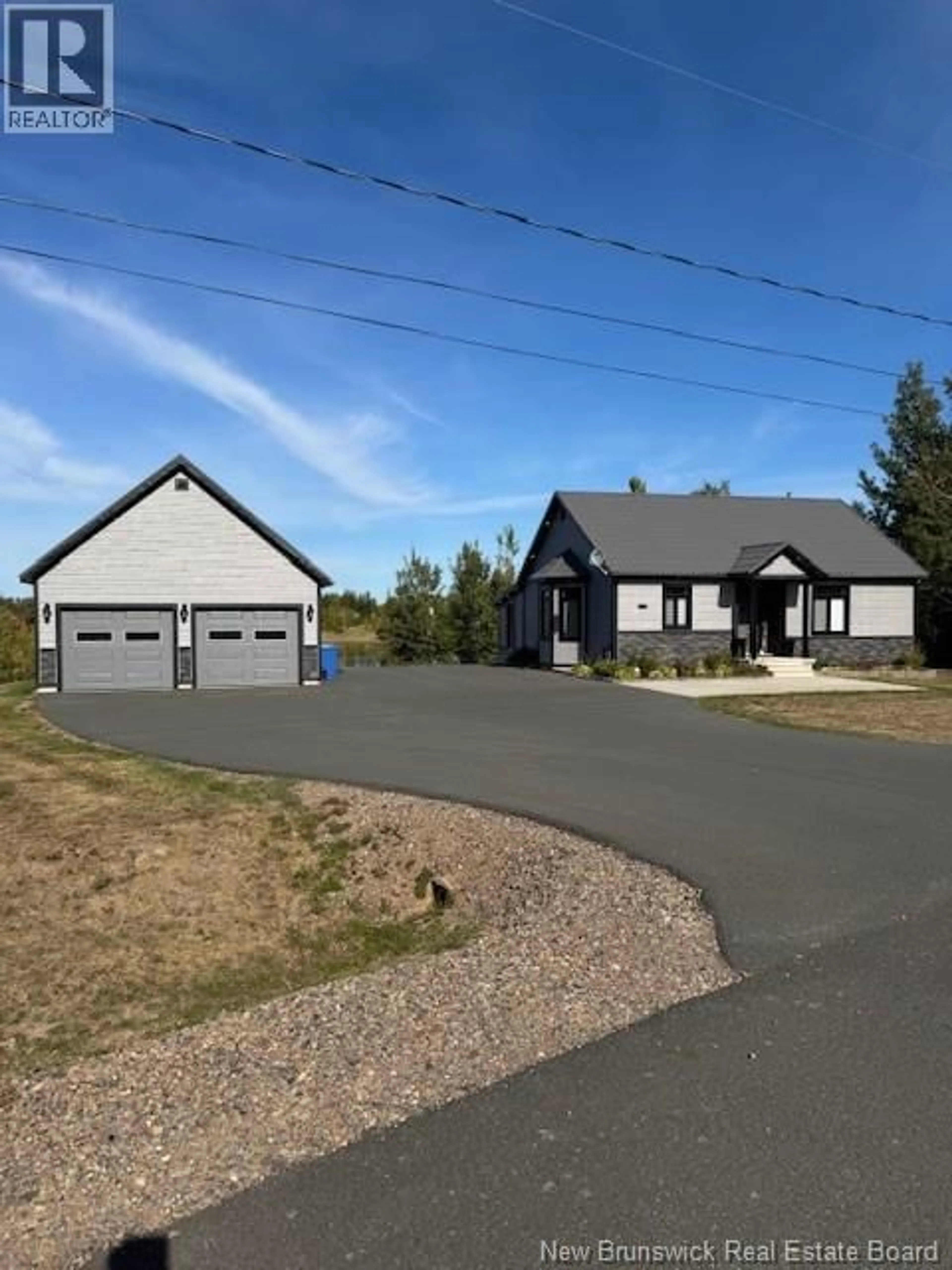 A pic from outside/outdoor area/front of a property/back of a property/a pic from drone, street for 2691 CH R. CARRIE, Tracadie New Brunswick E1X0C7