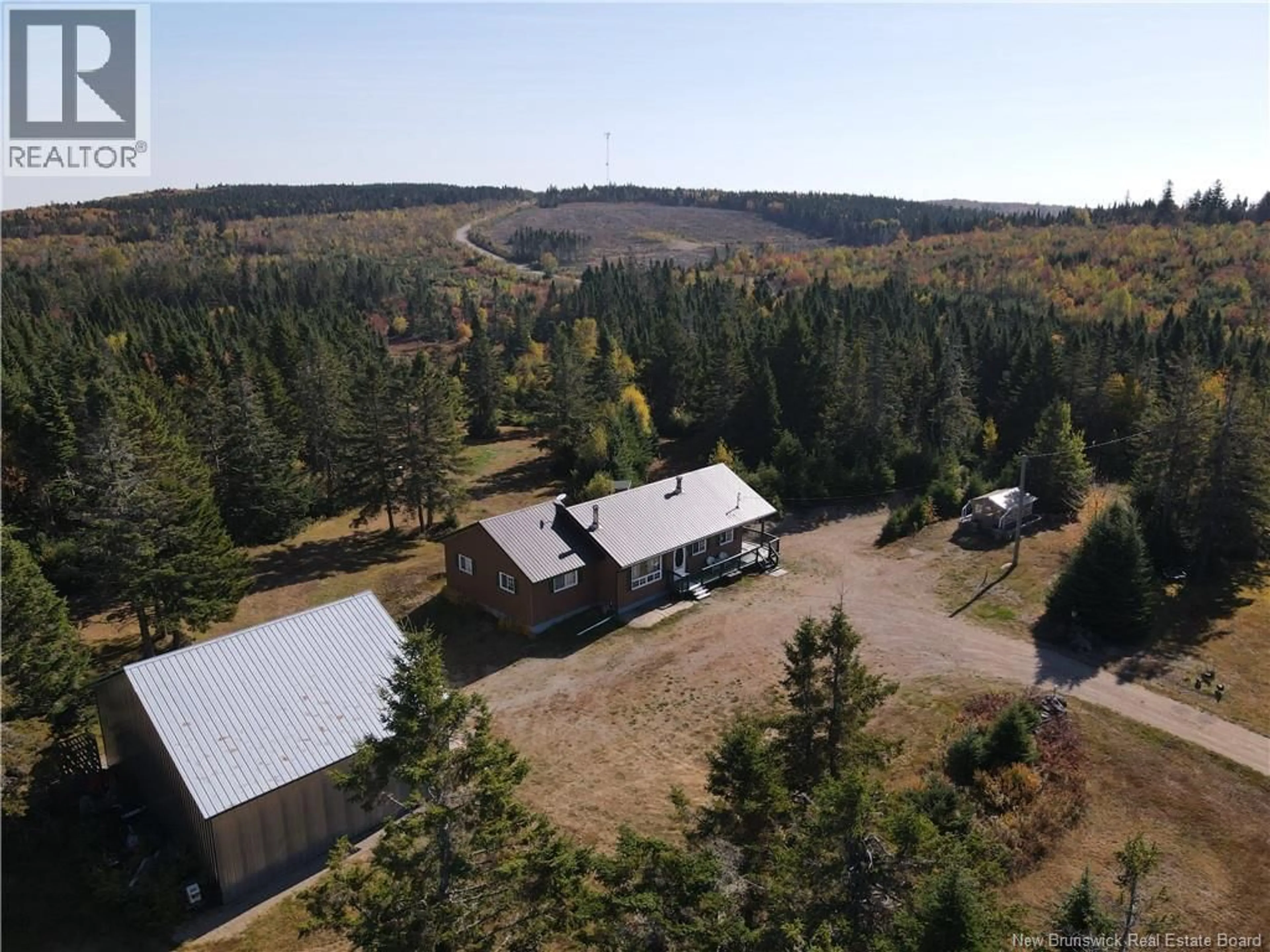 A pic from outside/outdoor area/front of a property/back of a property/a pic from drone, forest/trees view for 767 SHEPODY ROAD, Londonderry New Brunswick E4E0K8