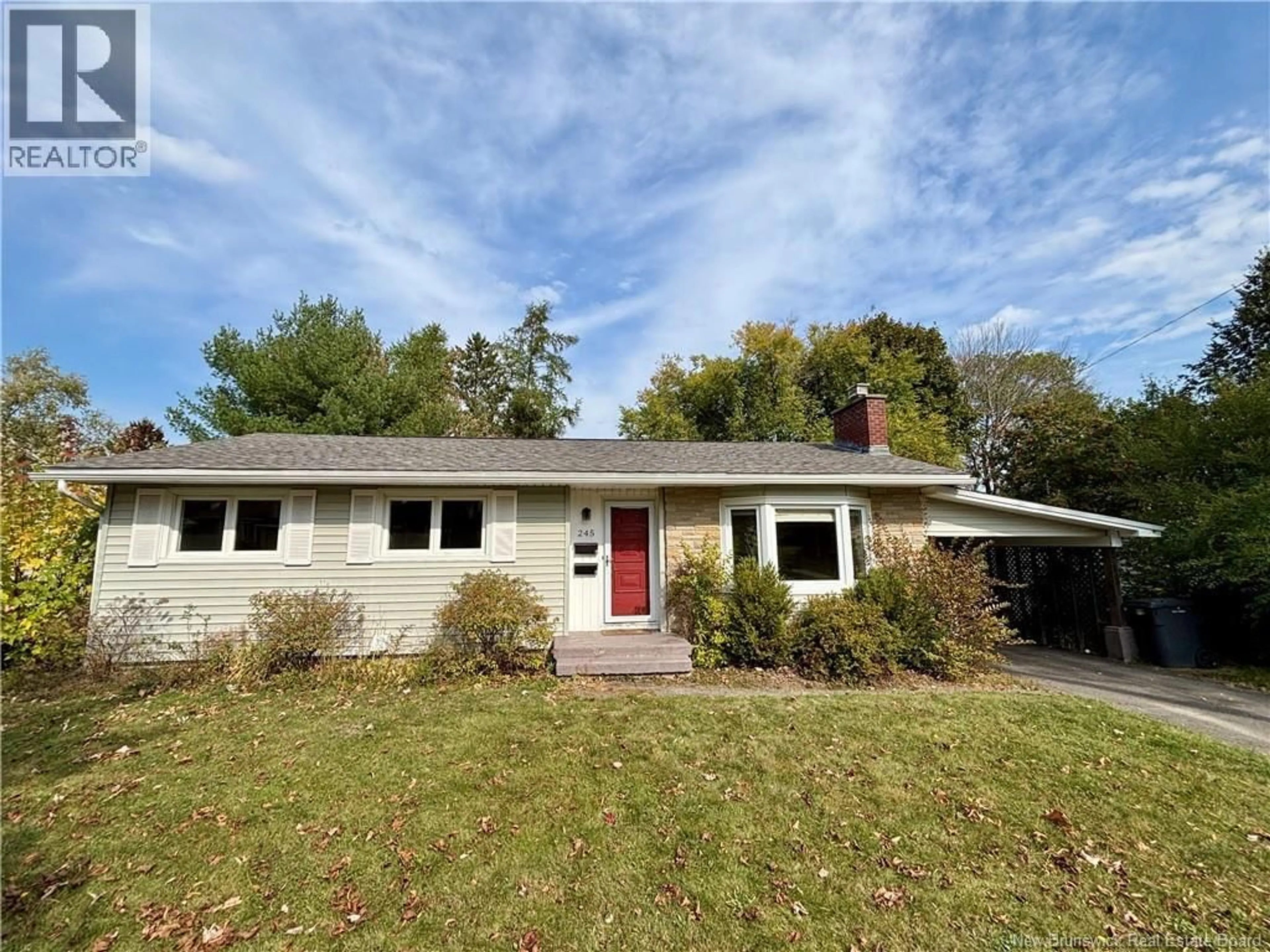 Home with vinyl exterior material, street for 245 MASSEY STREET, Fredericton New Brunswick E3B2Z5