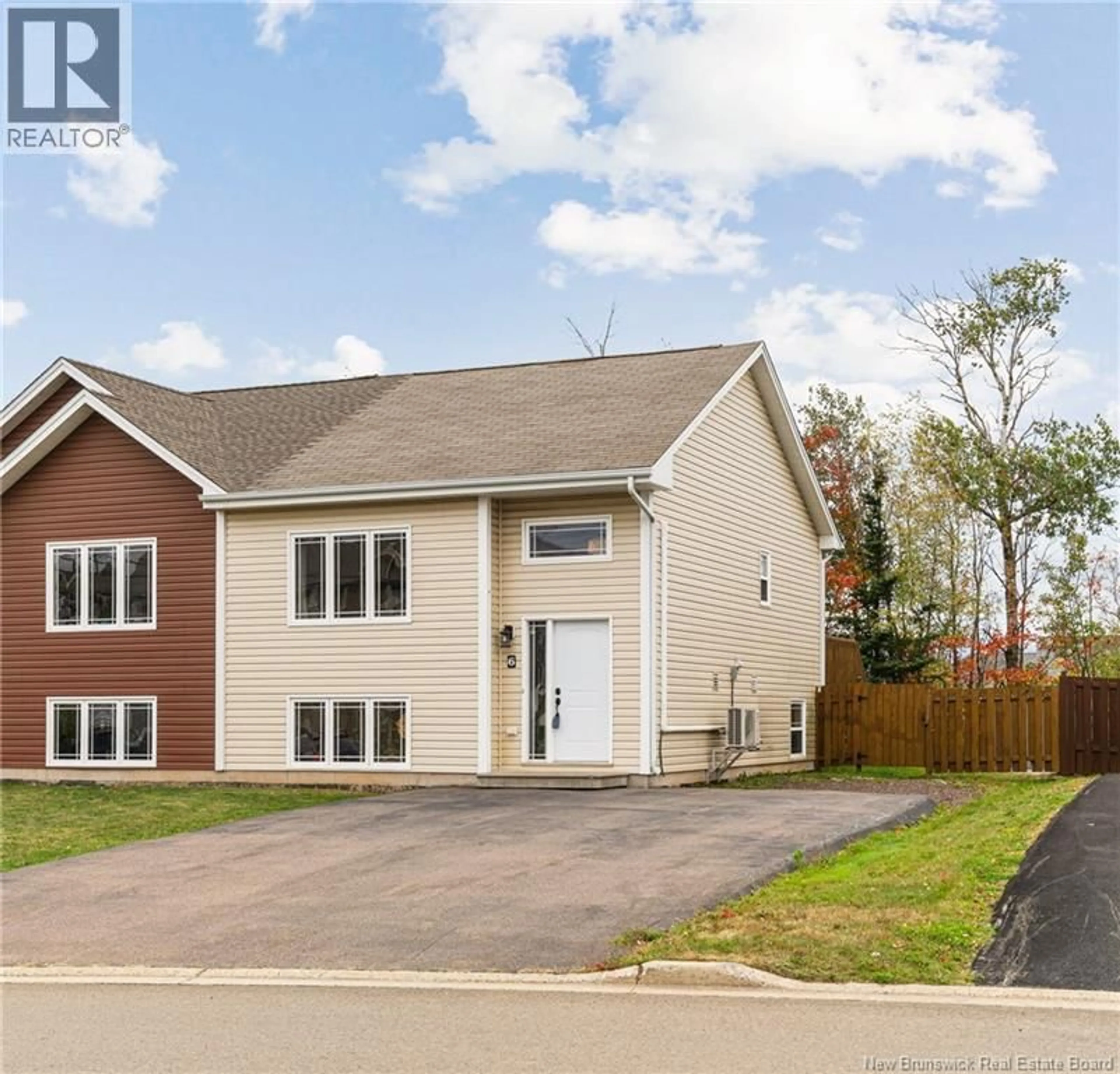 Home with vinyl exterior material, street for 6 WHISPERWOOD DRIVE, Moncton New Brunswick E1G0P8