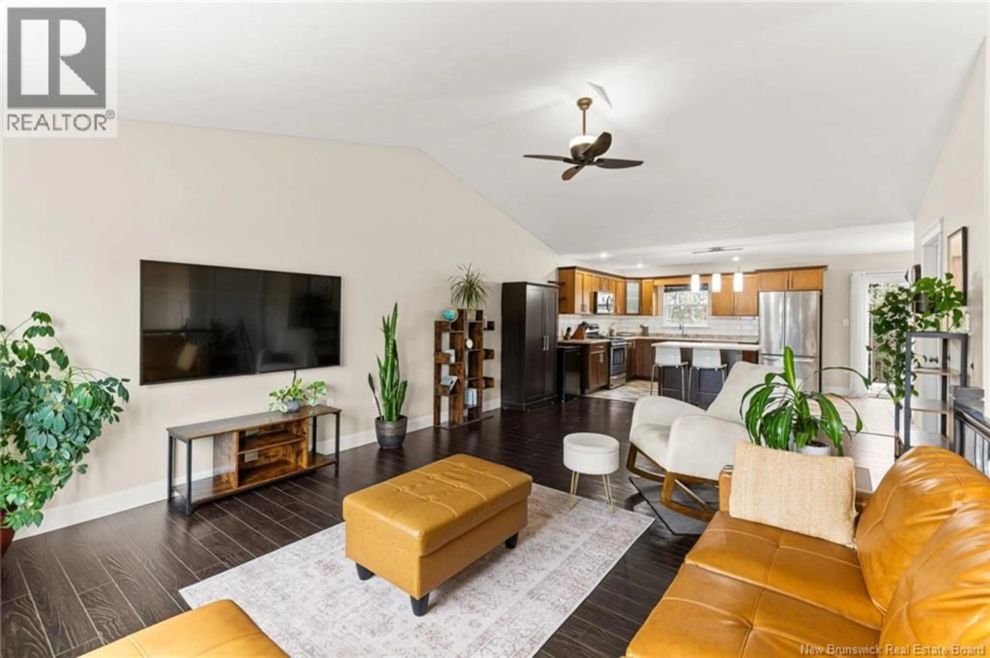 Living room with furniture, wood/laminate floor for 6 WHISPERWOOD DRIVE, Moncton New Brunswick E1G0P8