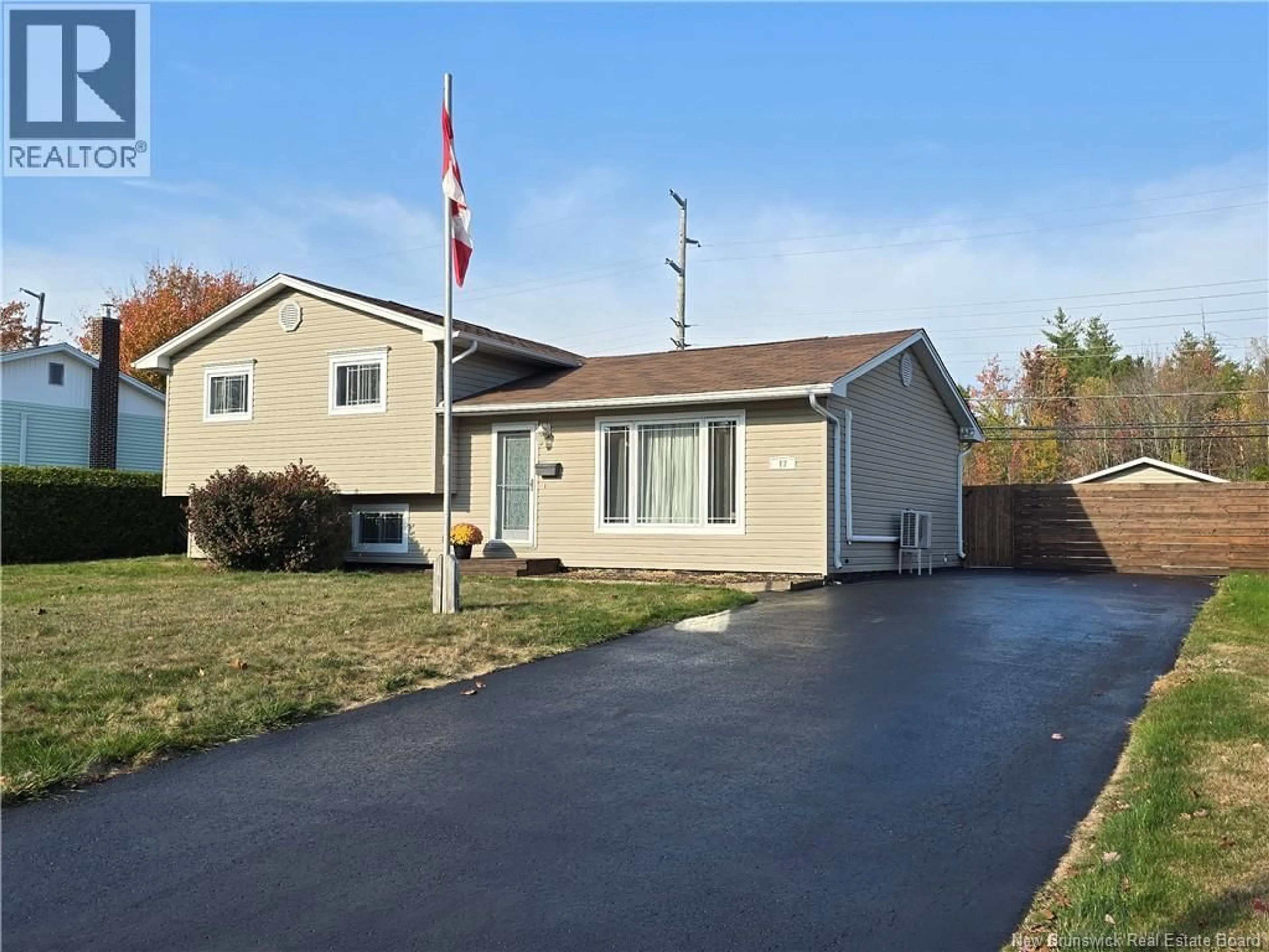 Home with vinyl exterior material, street for 17 SHEPHARD DRIVE, Oromocto New Brunswick E2V2M2