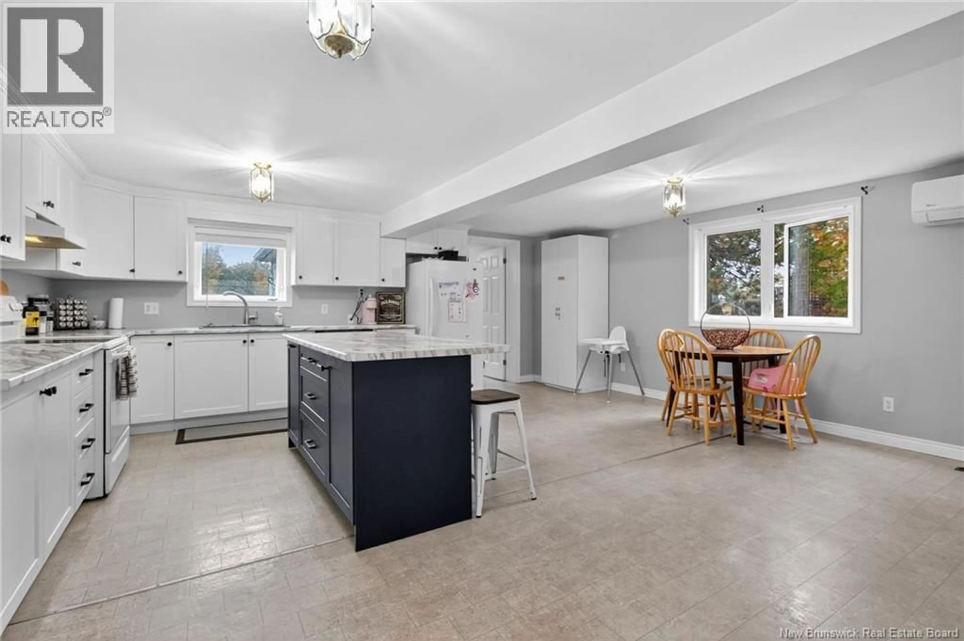 Open concept kitchen, ceramic/tile floor for 77 CARLETON STREET, Rogersville New Brunswick E4Y1R9