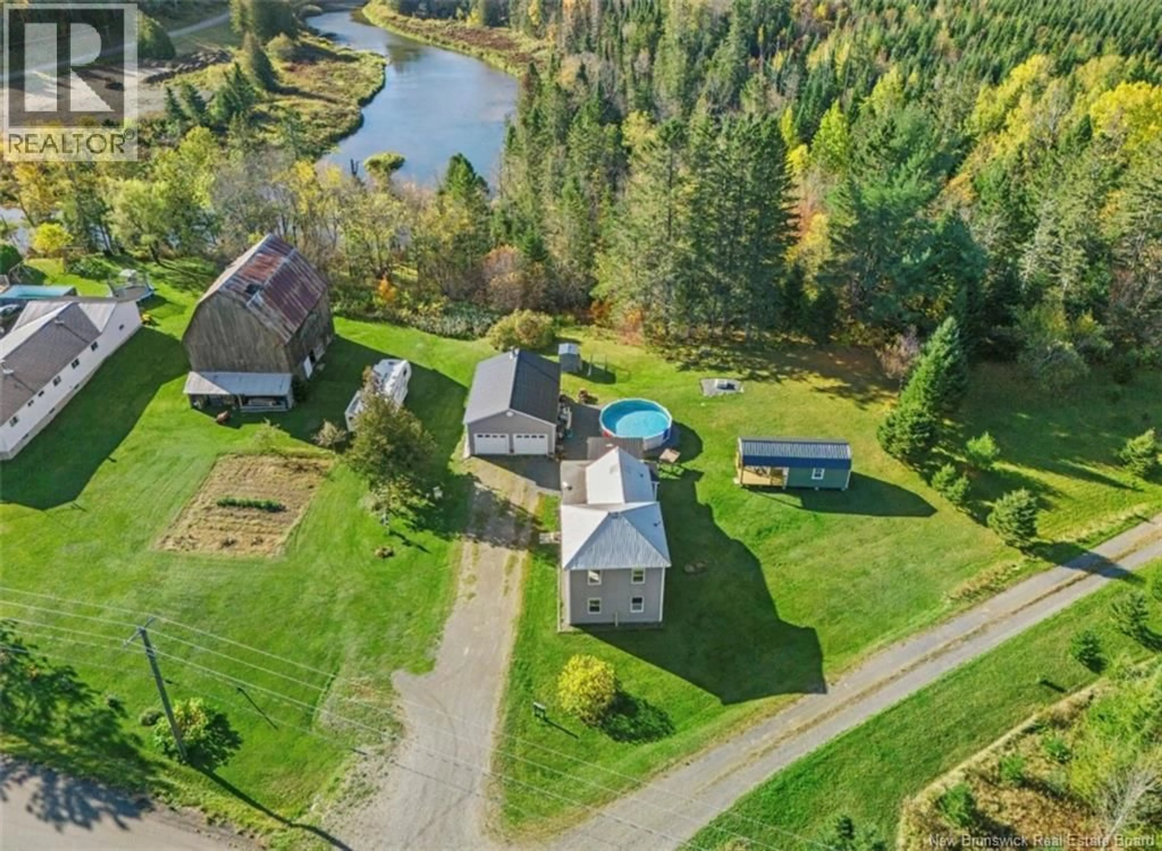 A pic from outside/outdoor area/front of a property/back of a property/a pic from drone, water/lake/river/ocean view for 1101 ROUTE 110 ROUTE, Tracey Mills New Brunswick E7K2C6