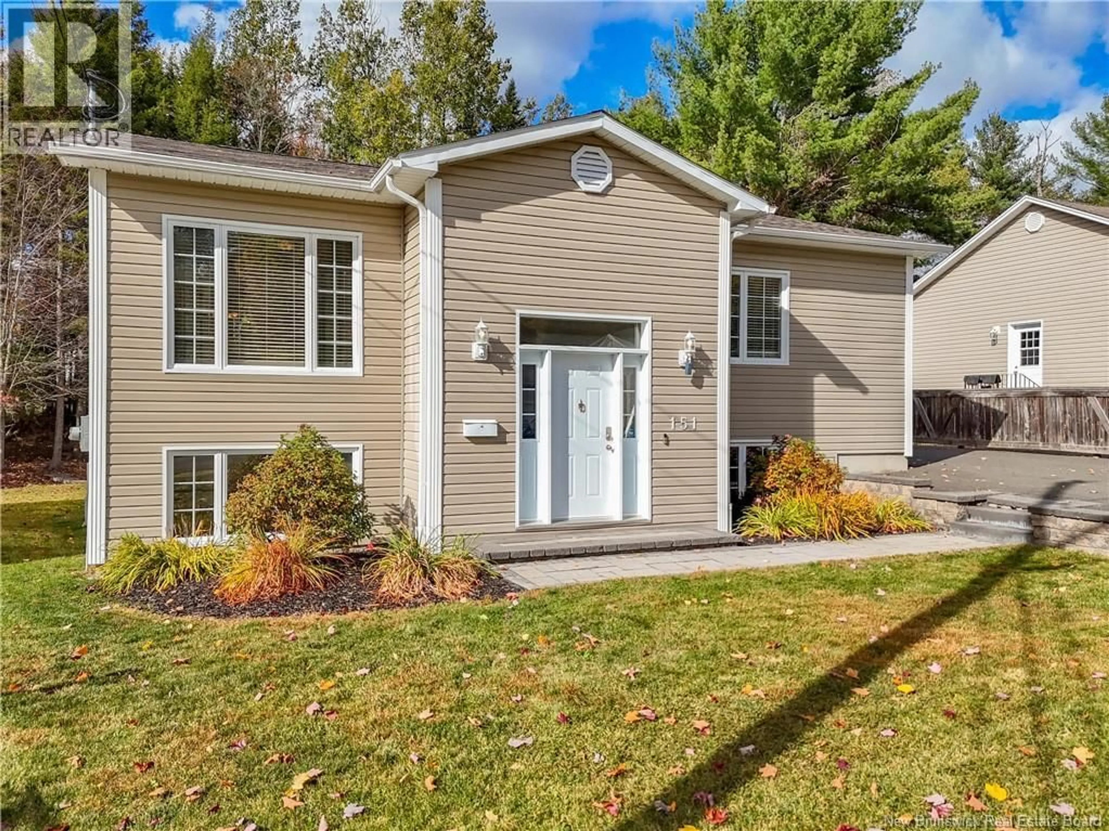 Home with vinyl exterior material, street for 151 BUNKER STREET, Fredericton New Brunswick E3A0T1