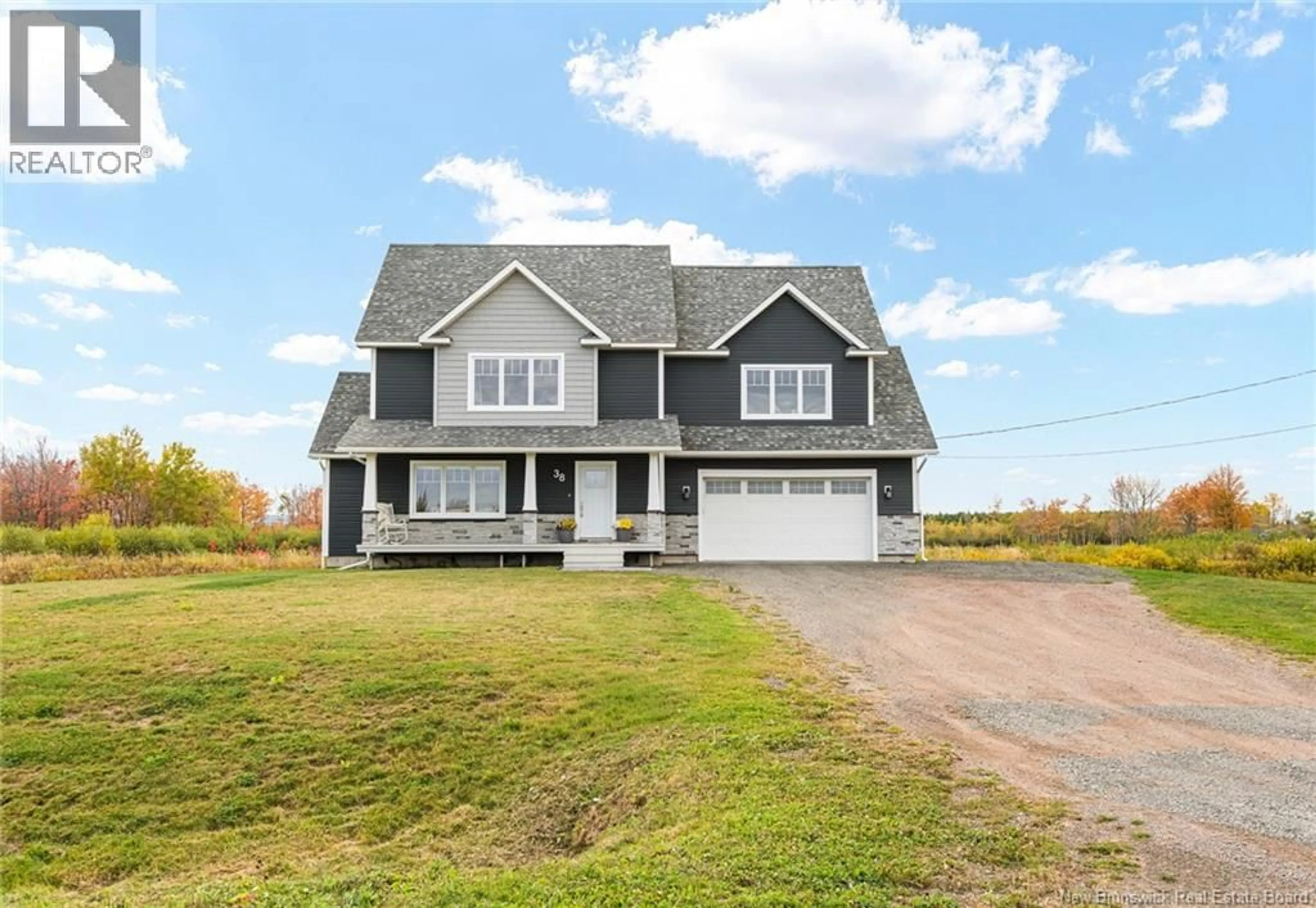 Home with vinyl exterior material, street for 38 NORMAND LANE, Grande-Digue New Brunswick E4R0C2
