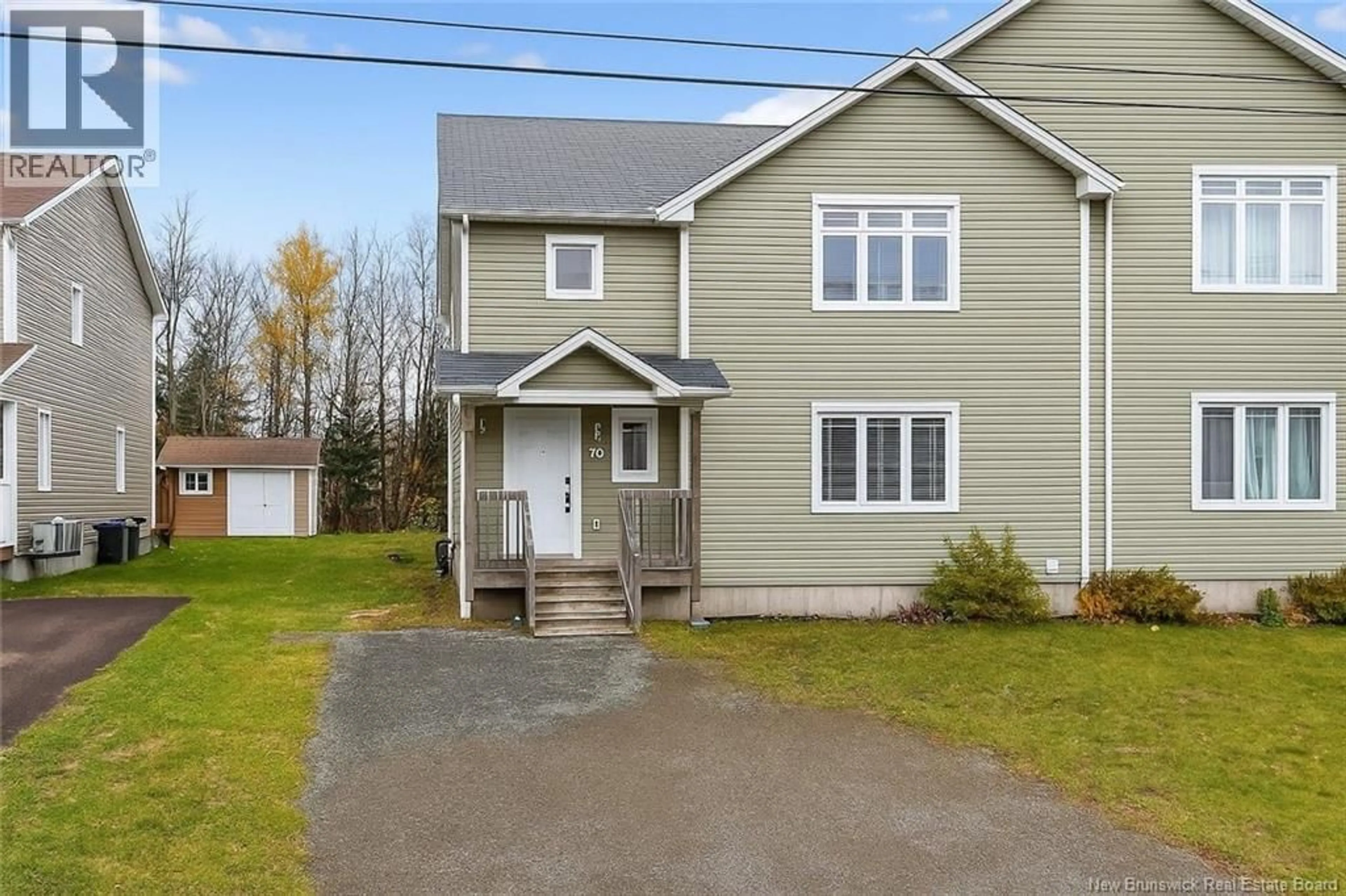 Home with vinyl exterior material, street for 70 WHISPERWOOD DRIVE, Moncton New Brunswick E1G0P8