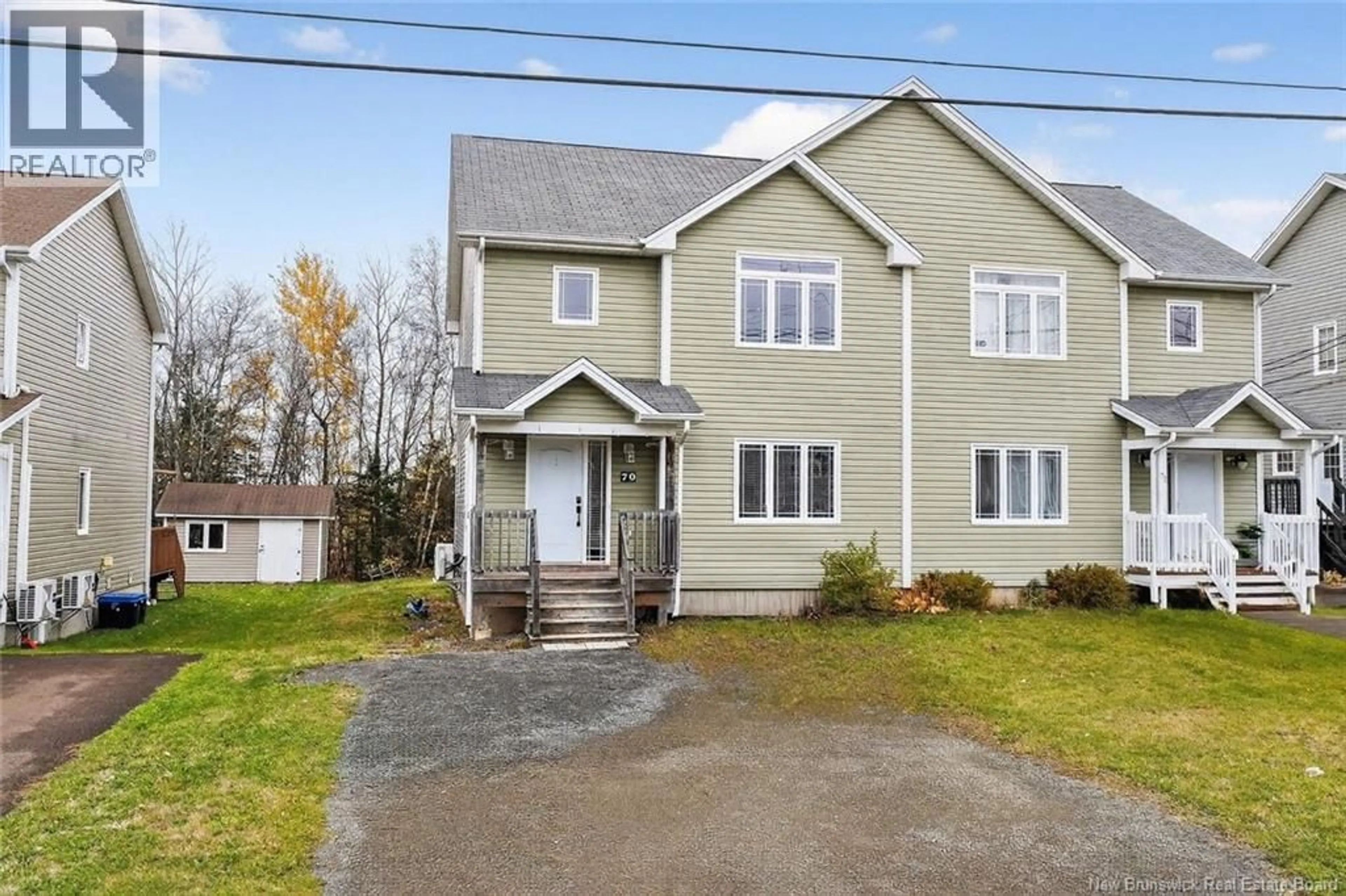 Home with vinyl exterior material, street for 70 WHISPERWOOD DRIVE, Moncton New Brunswick E1G0P8