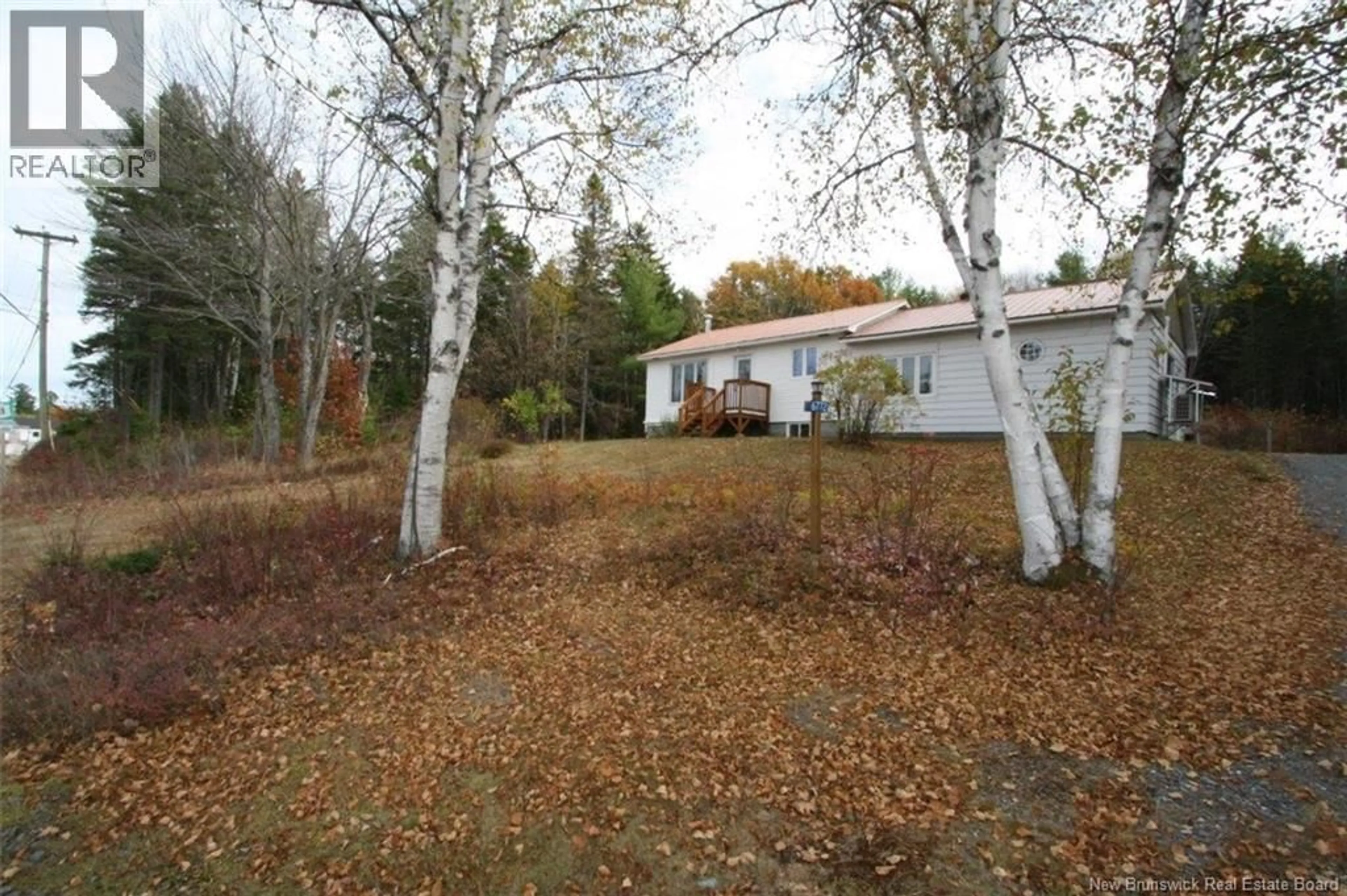 A pic from outside/outdoor area/front of a property/back of a property/a pic from drone, forest/trees view for 6772 ROUTE 8, Ludlow New Brunswick E9C2H6