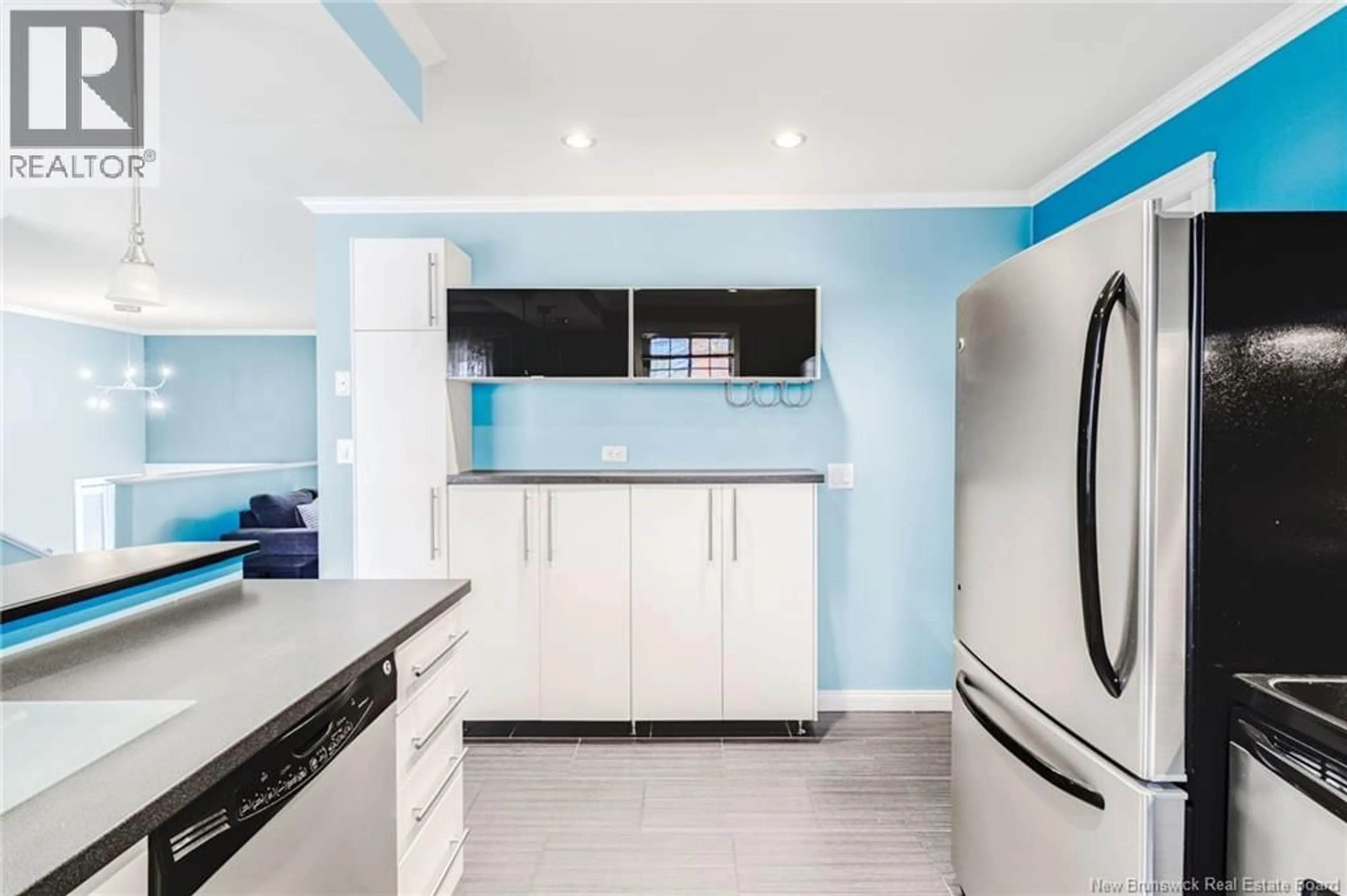 Contemporary kitchen, ceramic/tile floor for 63 FOLEY COURT, Fredericton New Brunswick E3B2R8