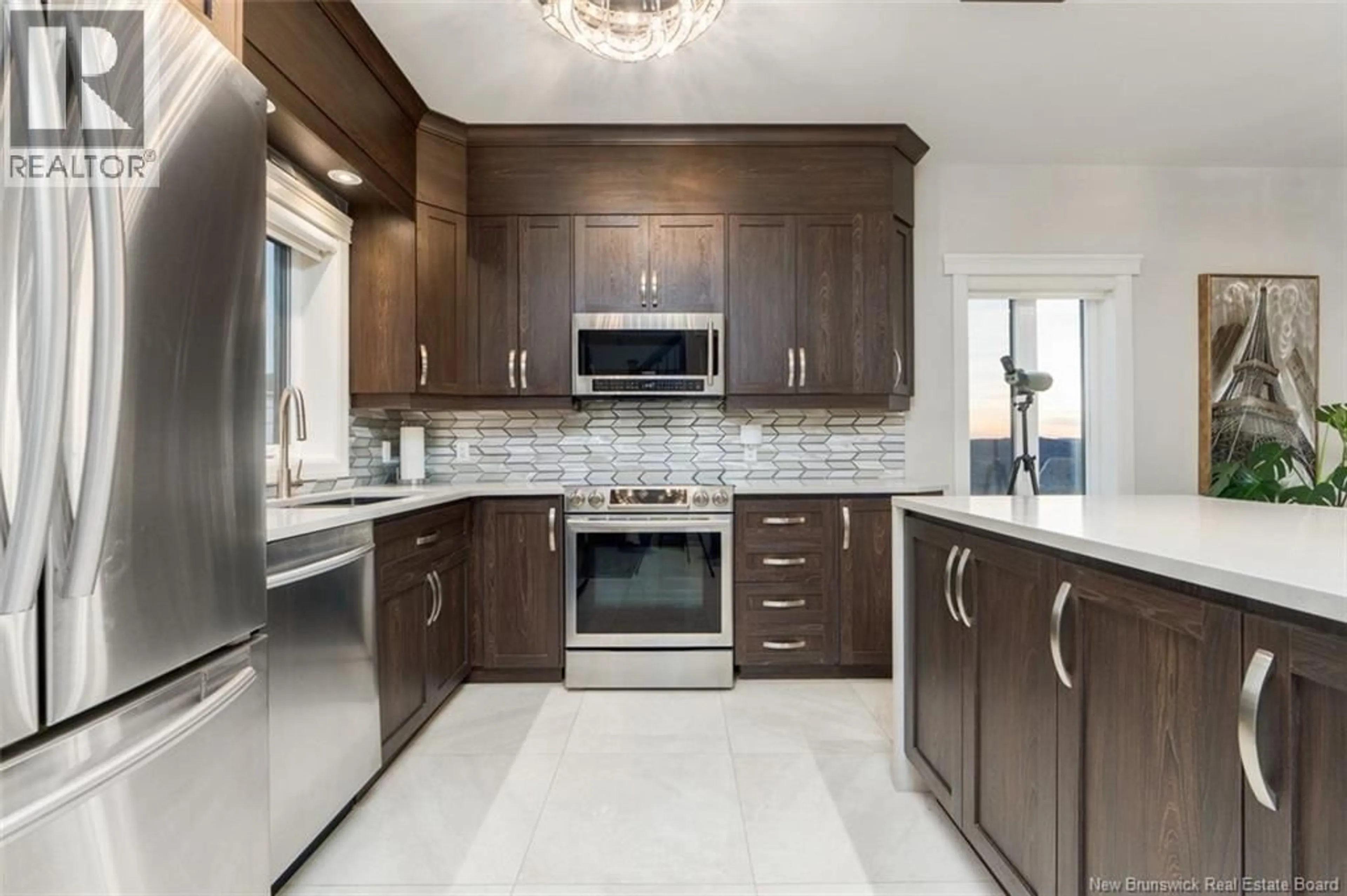 Contemporary kitchen, ceramic/tile floor for 201 - 112 DE LA FALAISE STREET, Edmundston New Brunswick E3V0C4